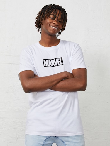 White Marvel Group Logo Tee                                                                                                     