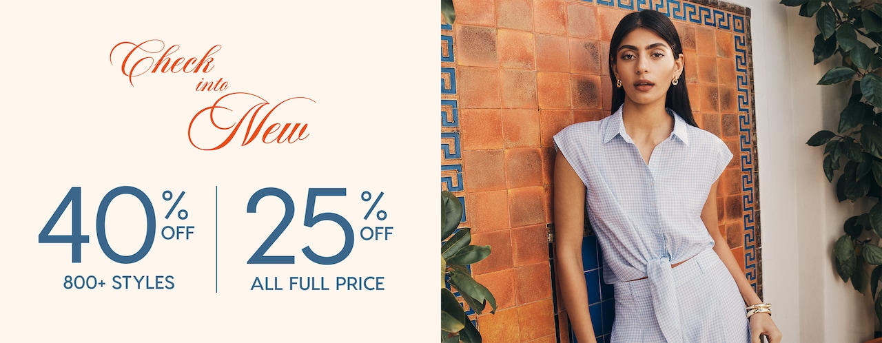  40% off and 25% off all full price