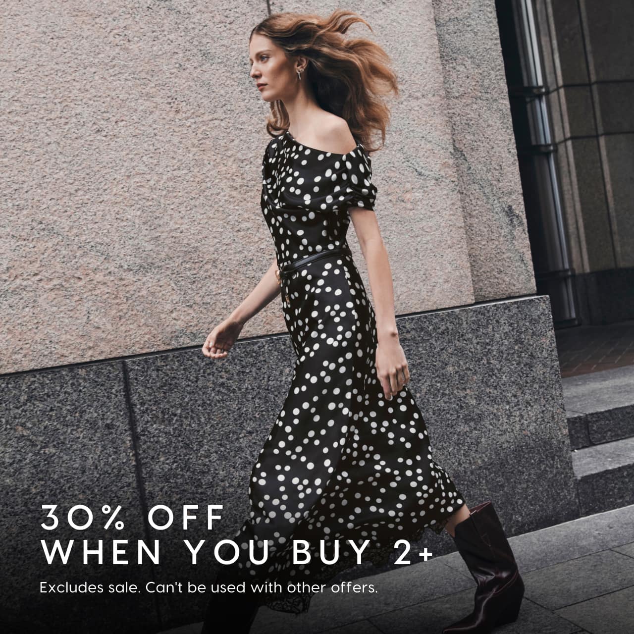 30% Off When You Buy 2+. Excludes sale. Can't be used with other offers.