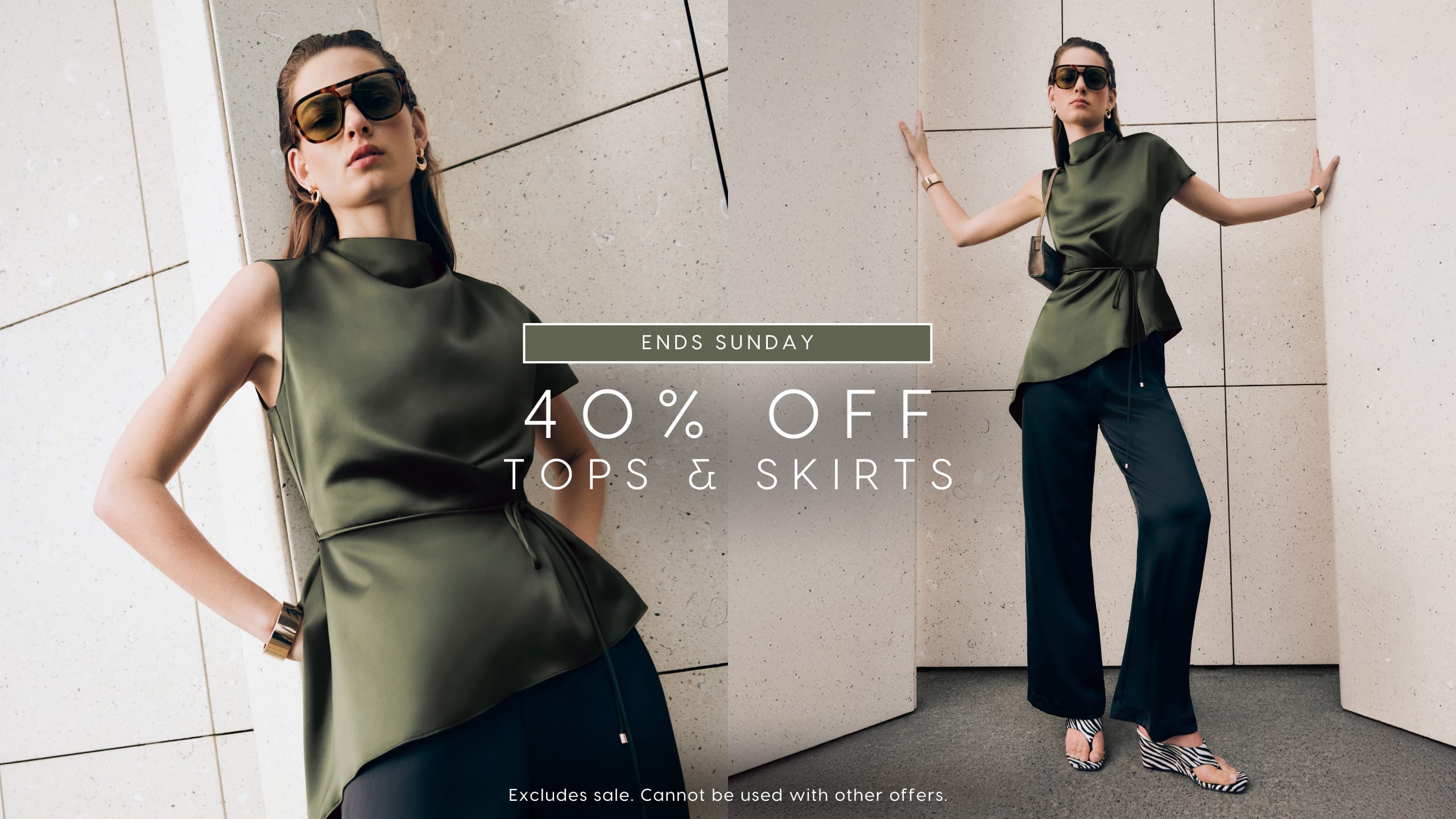 Ends Sunday. 40% Off Tops & Skirts.