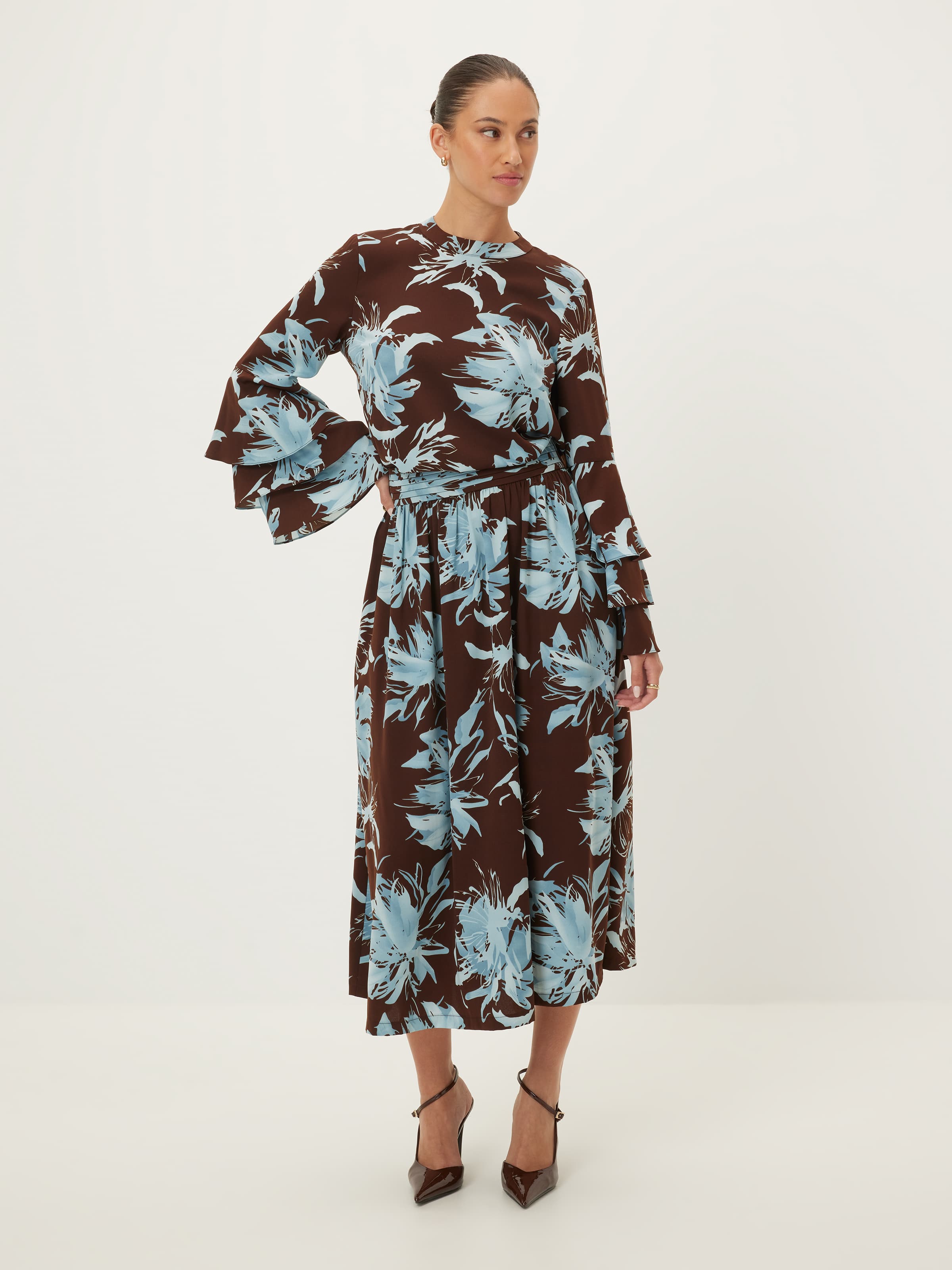 Rishaan Ruffle Sleeve Blouse