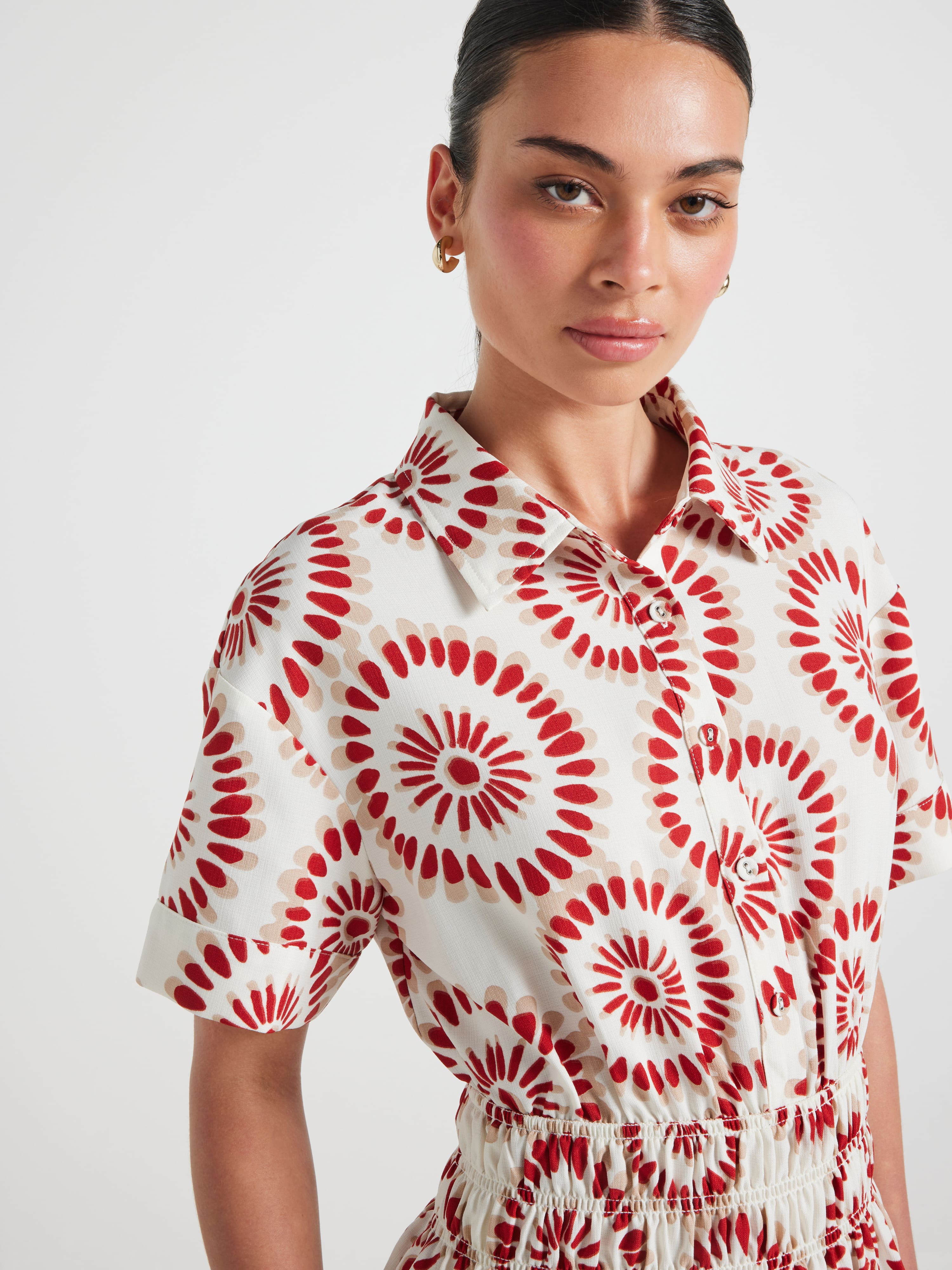 Shirley Shirred Midi Dress
