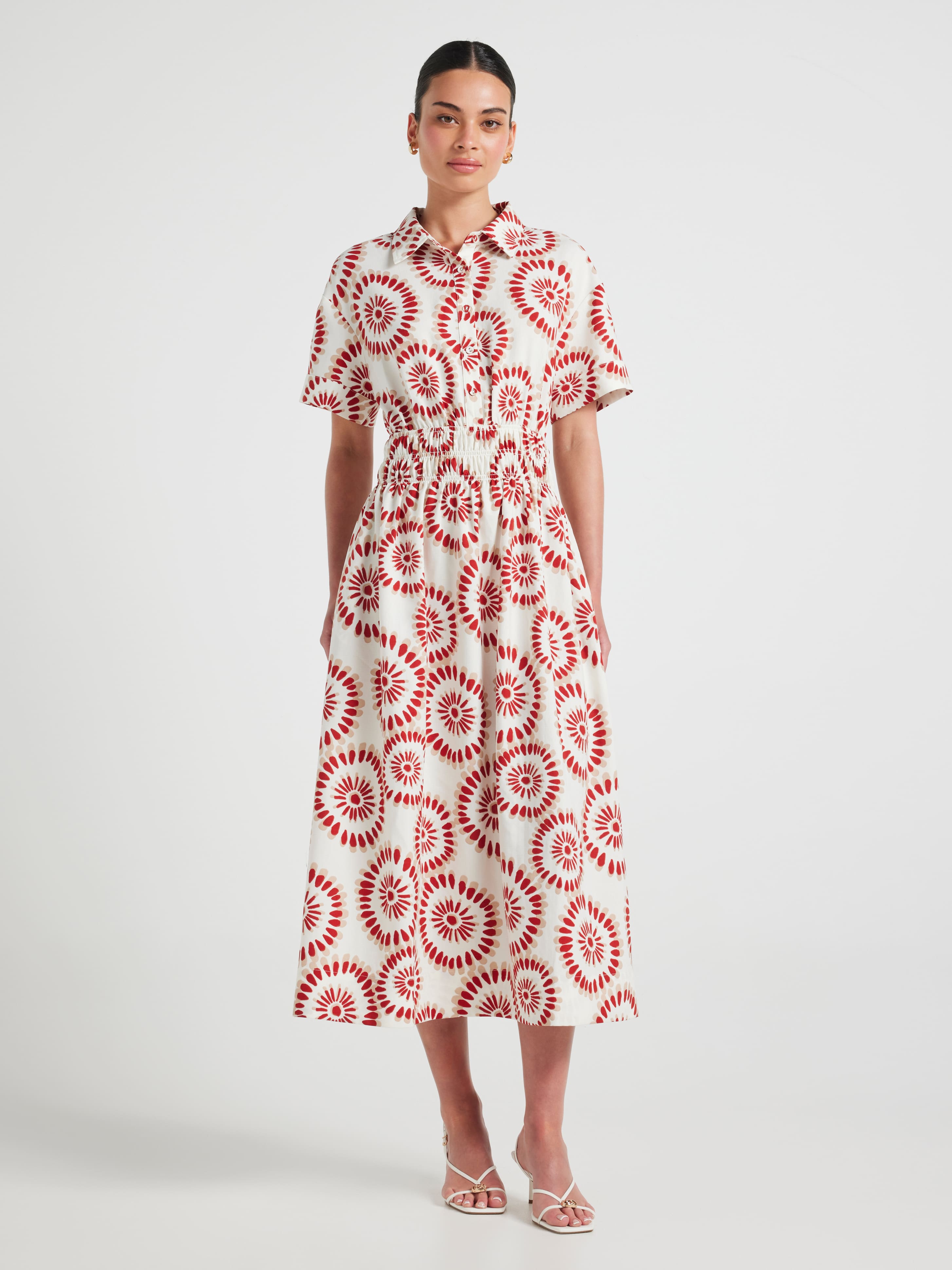 Shirley Shirred Midi Dress
