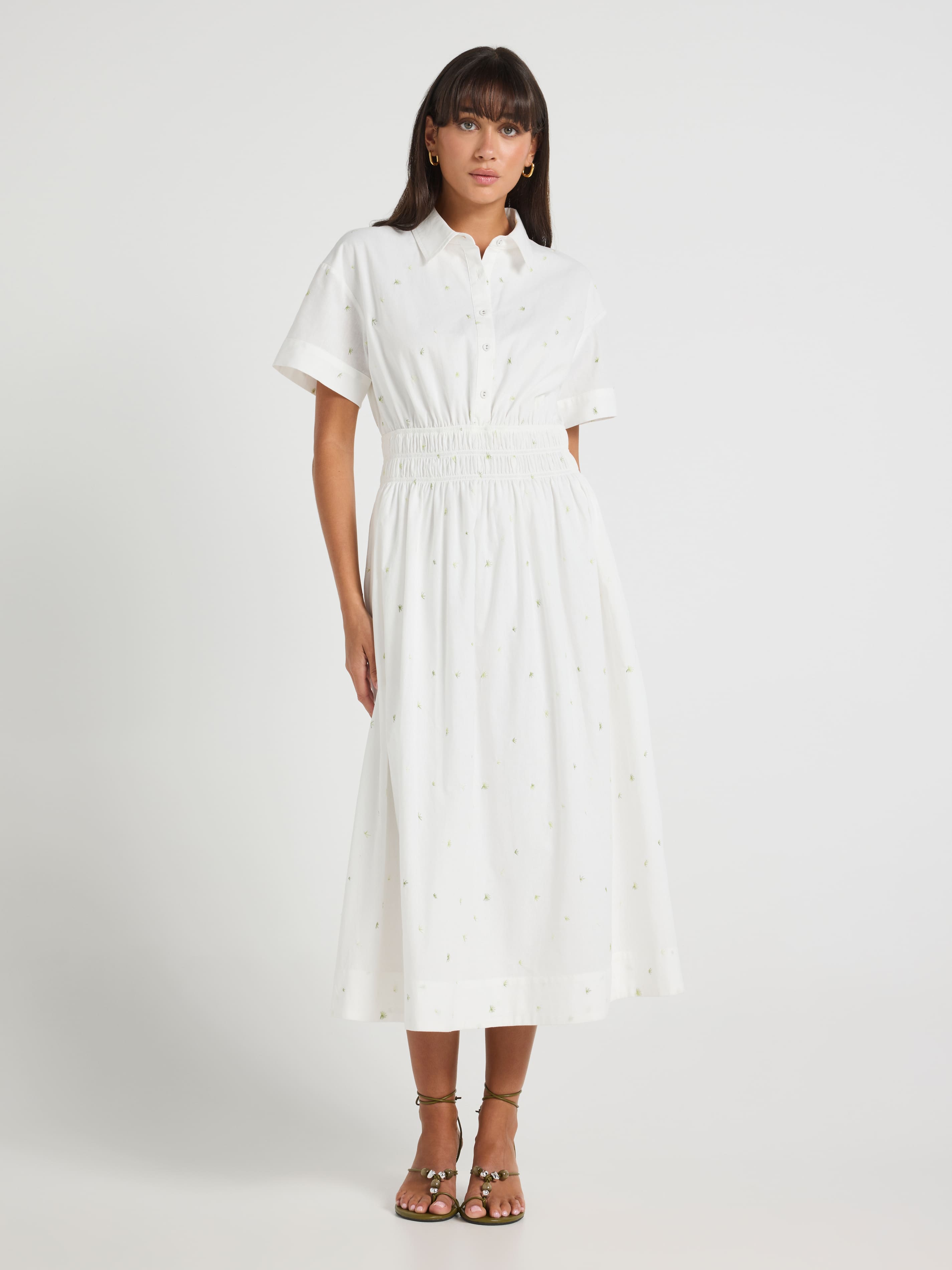 Shirley Shirred Midi Dress