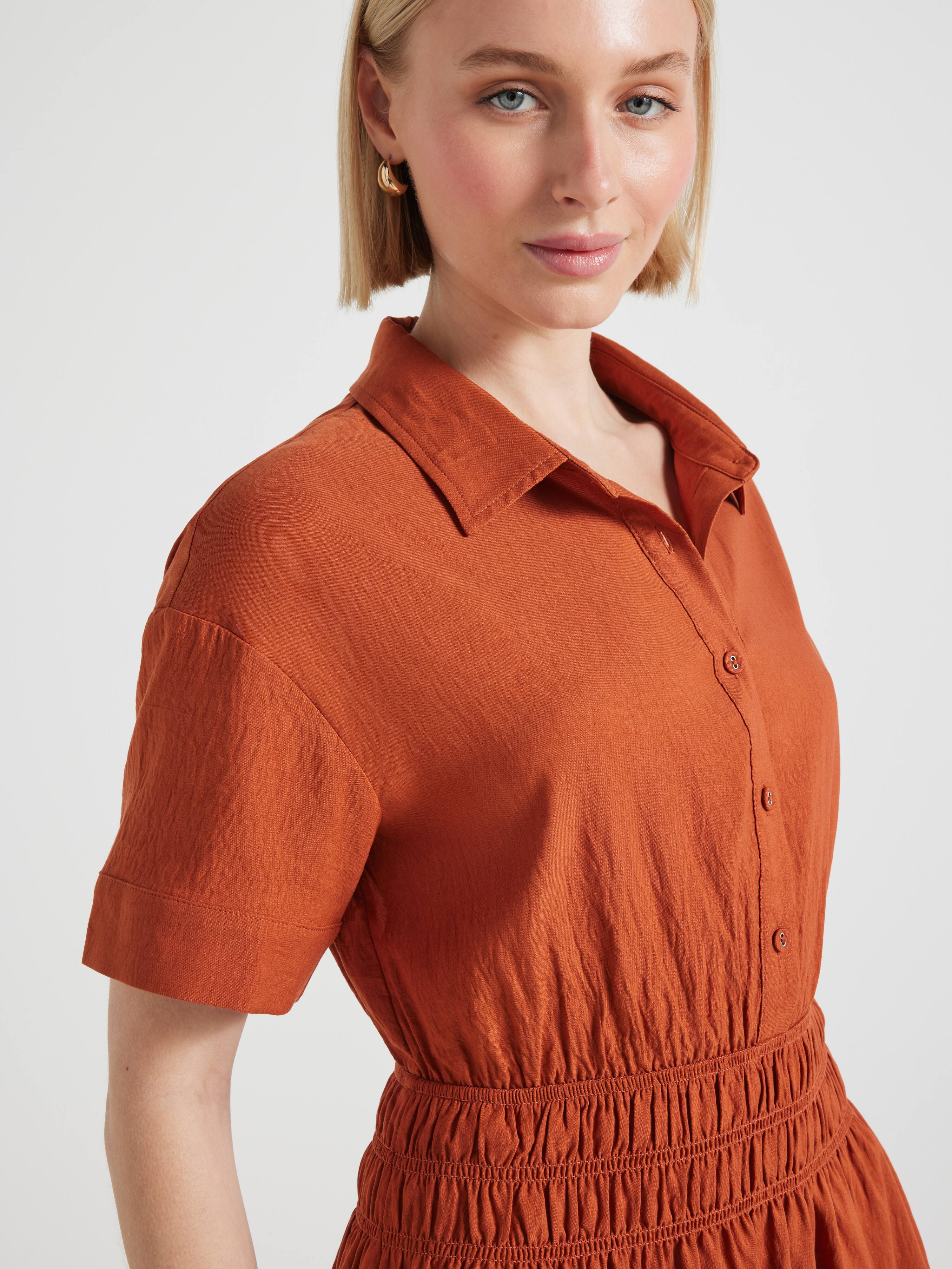 Shirley Shirred Midi Dress