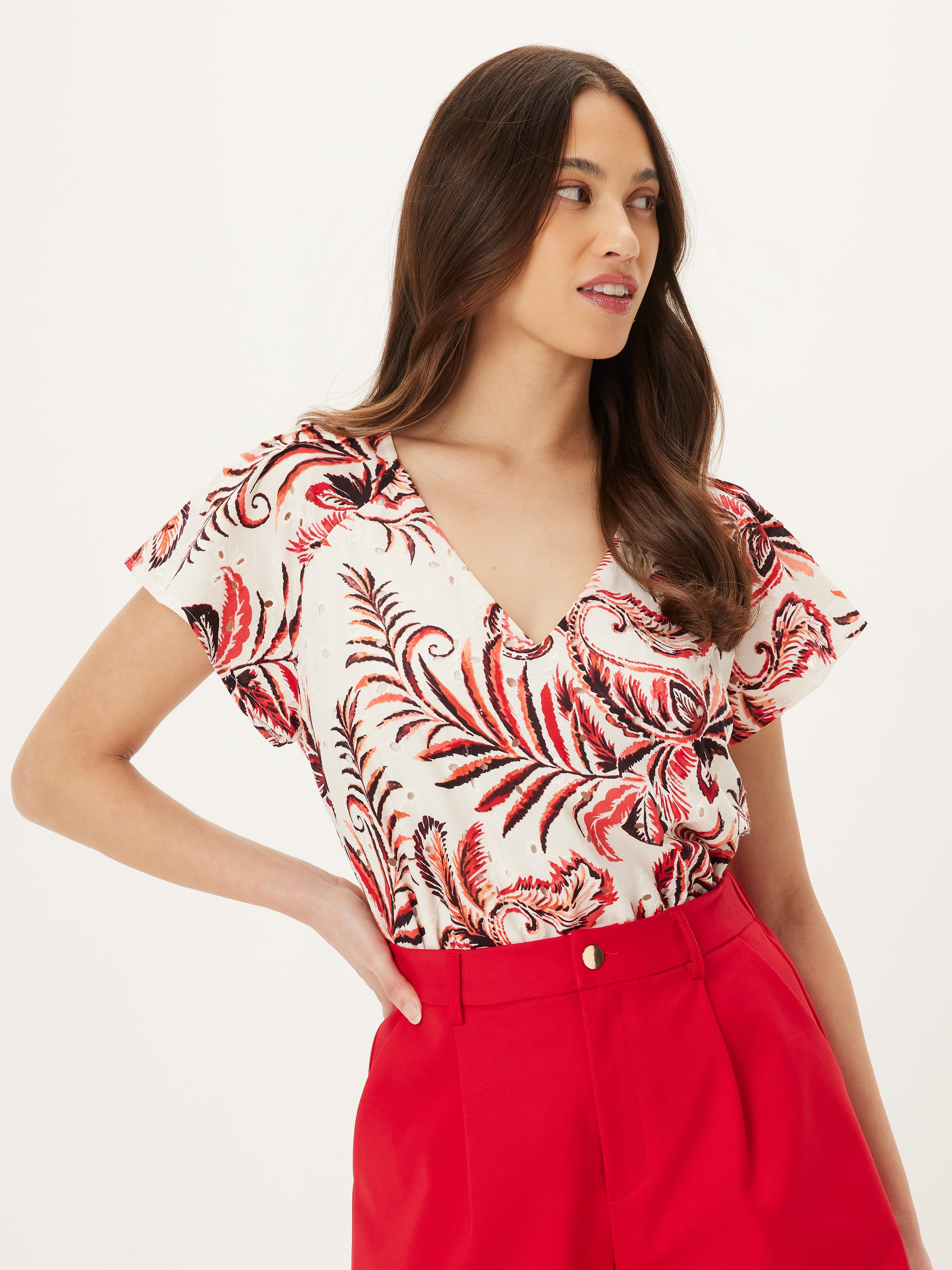 Venus V Neck Pleat Sleeve