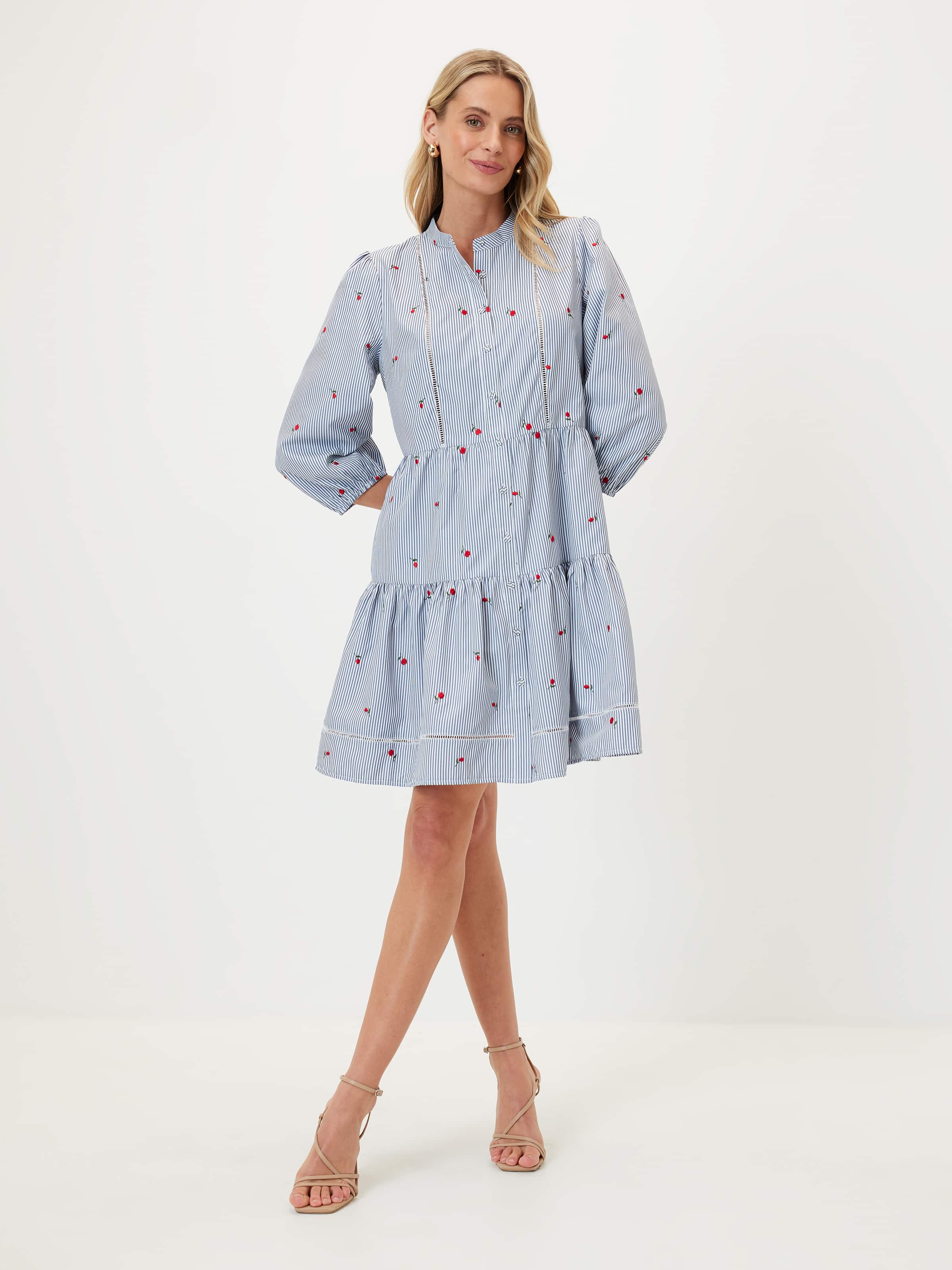 Eden Lace Detail Tiered Shirt Dress