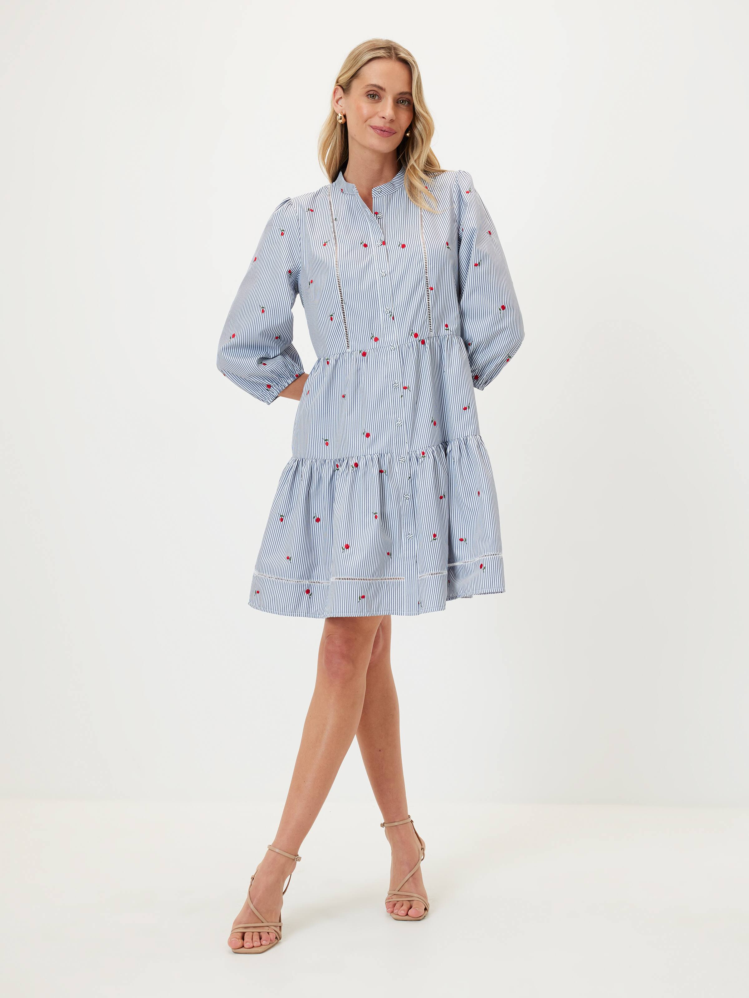 Eden Lace Detail Tiered Shirt Dress