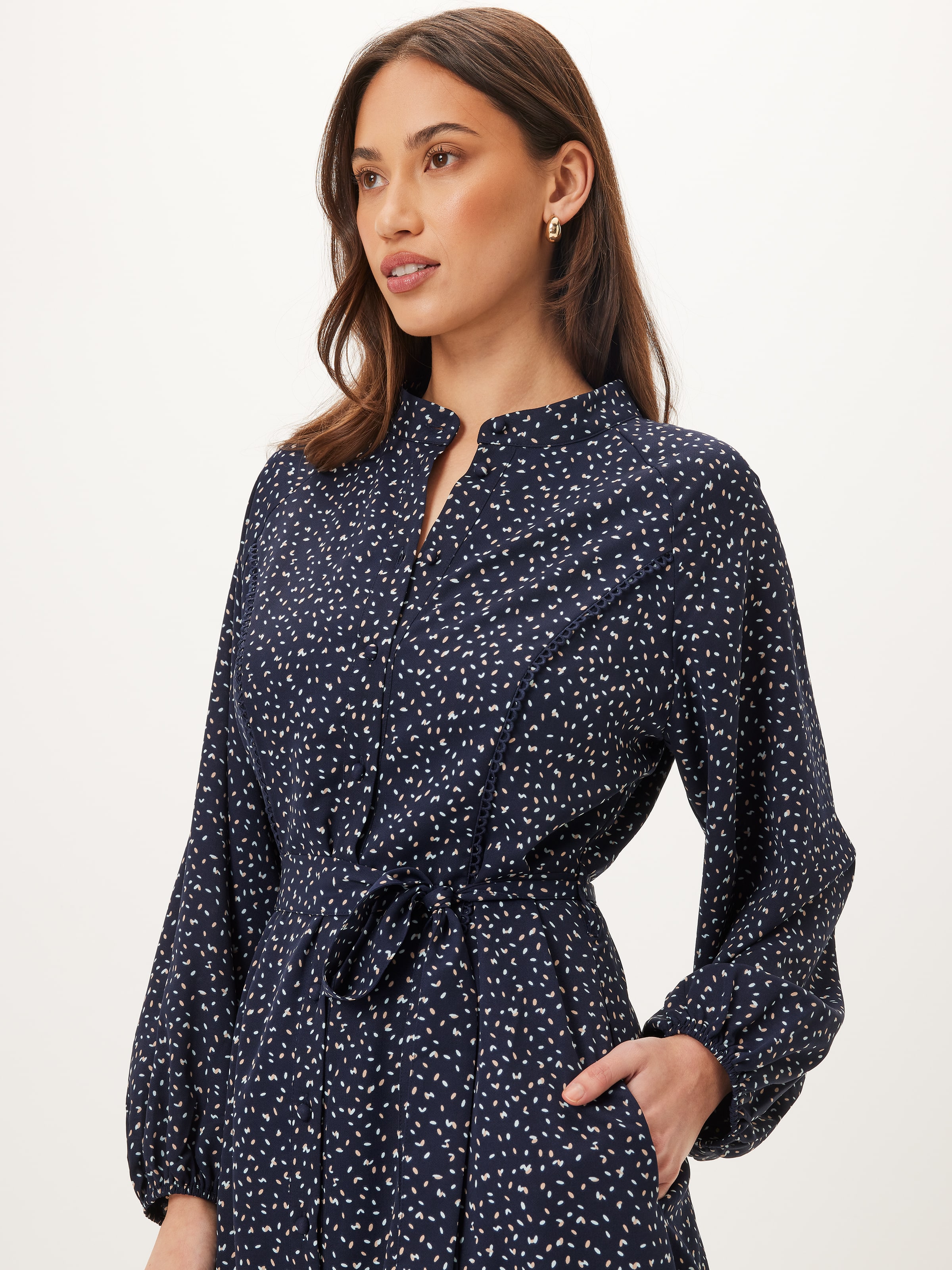 Maeve Long Sleeve Midi Shirt Dress