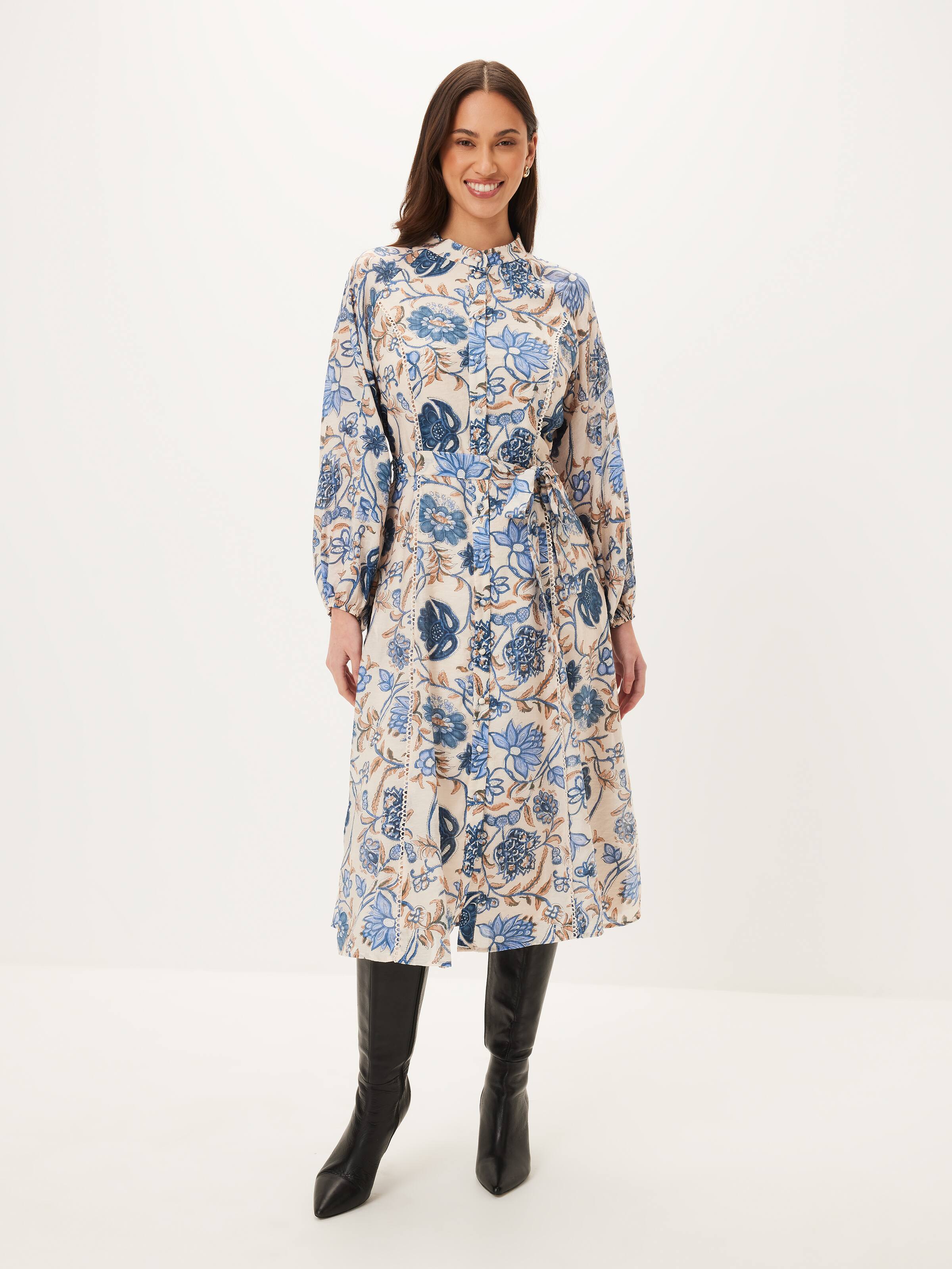 Maeve Long Sleeve Midi Shirt Dress