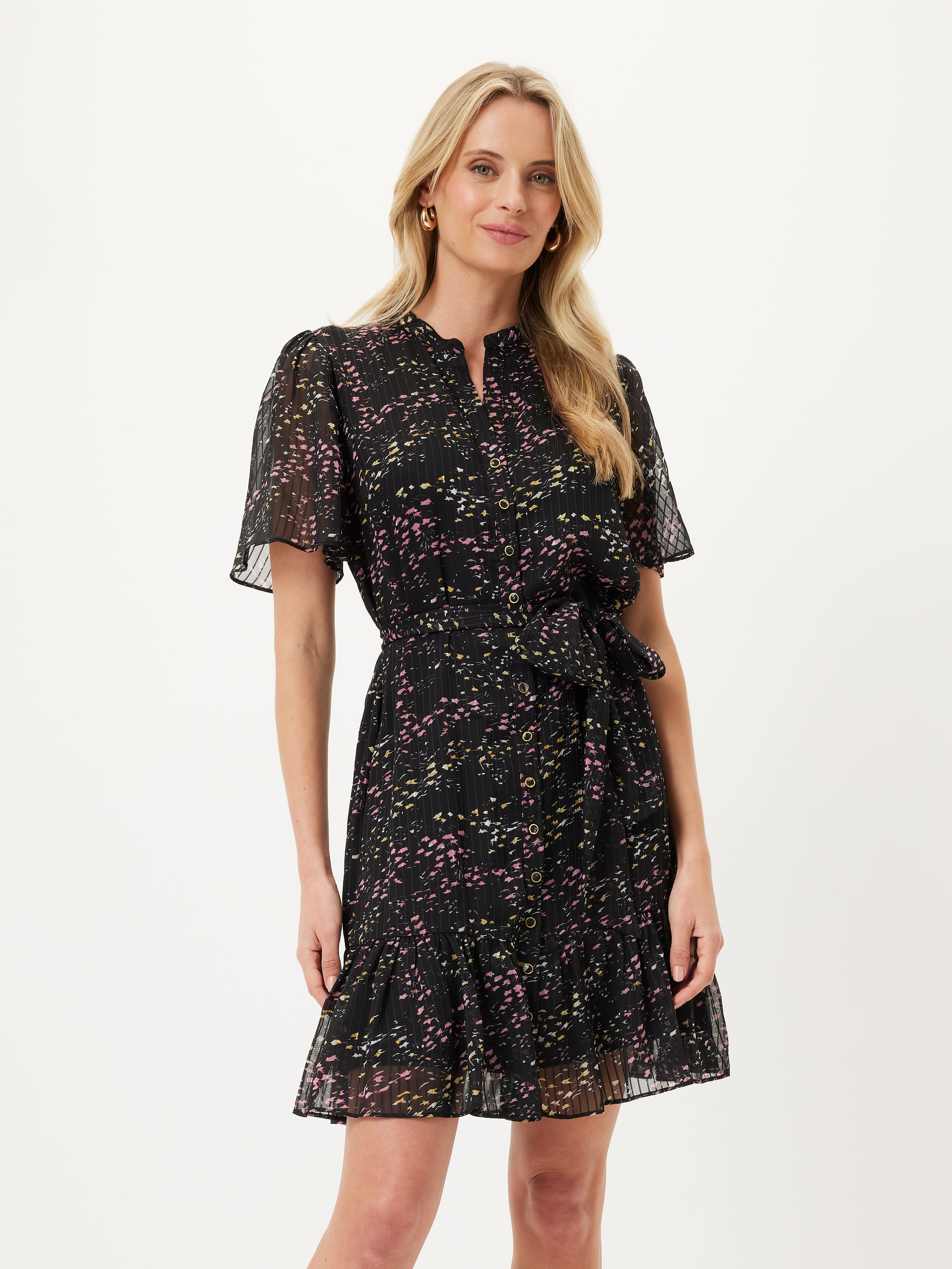 Isabella Flutter Sleeve Career Dress