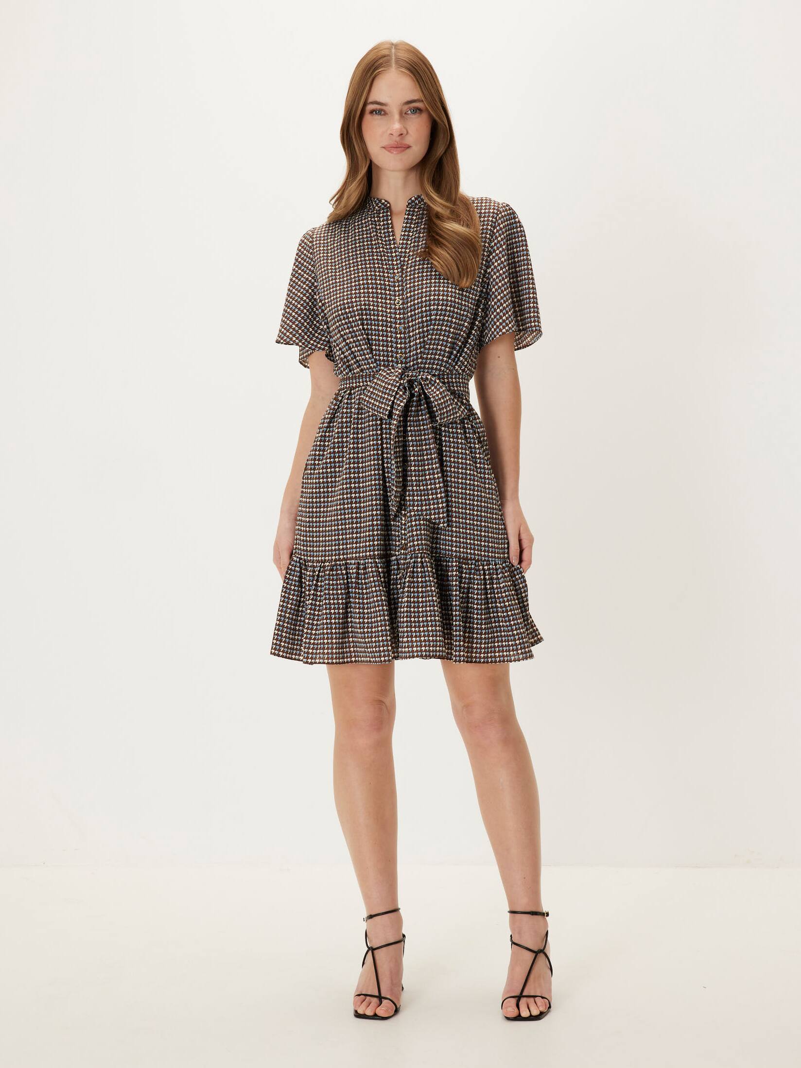 Isabella Flutter Sleeve Career Dress