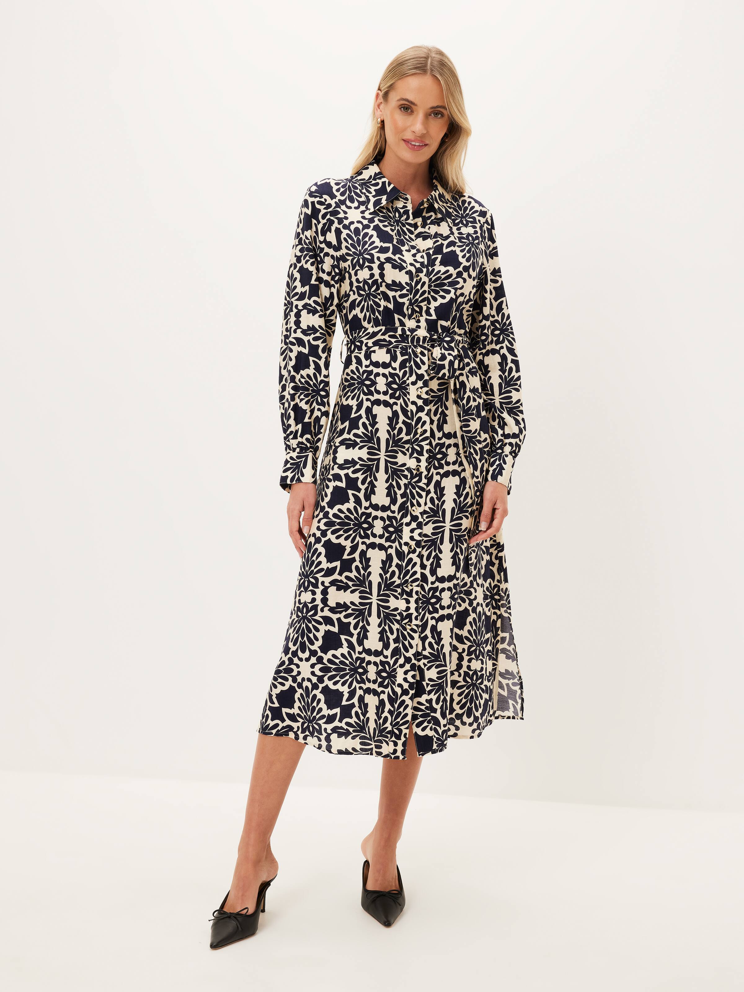 Tara Twill Midi Shirt Dress