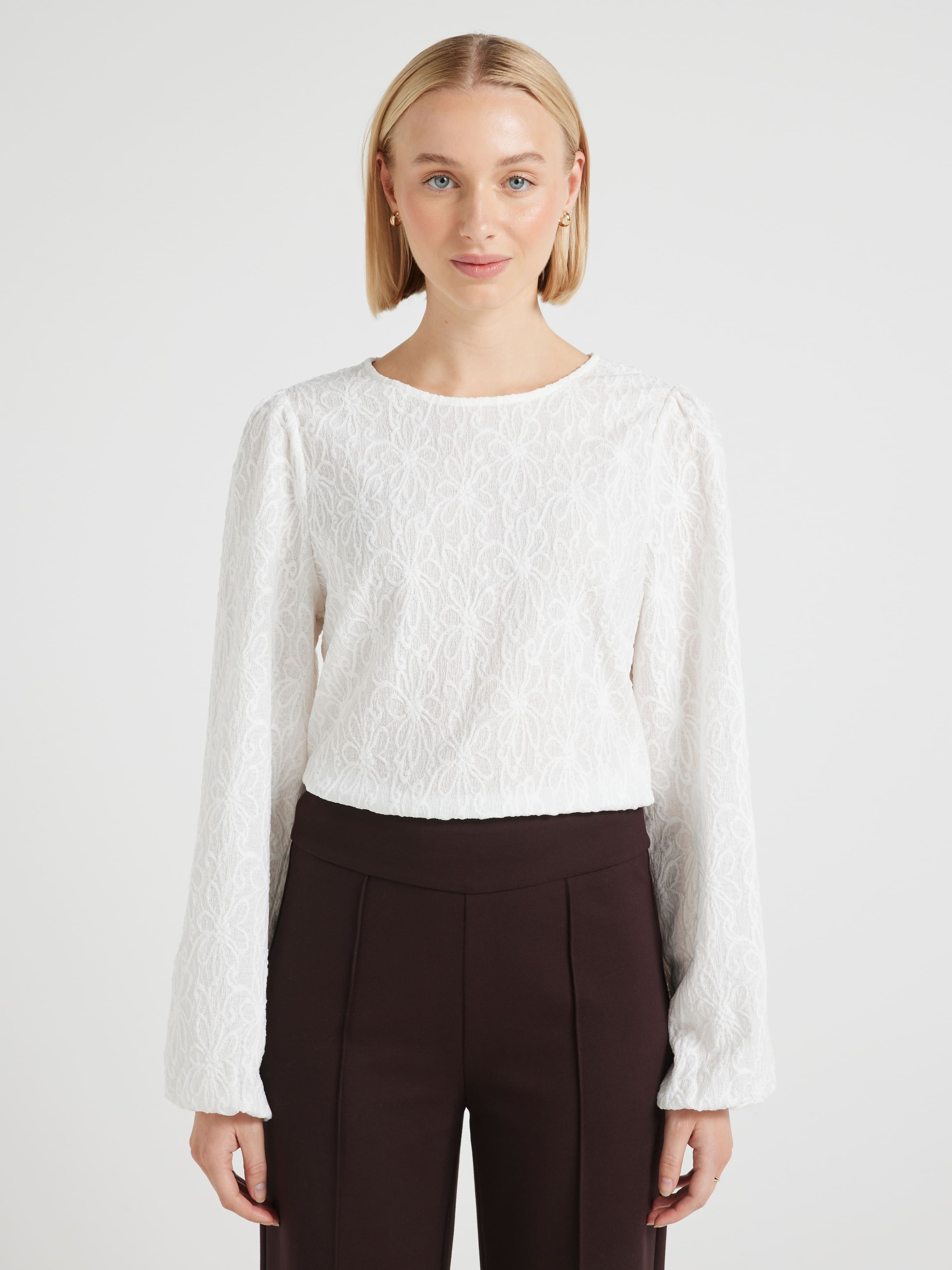 Long Sleeve Eva Textured Tee