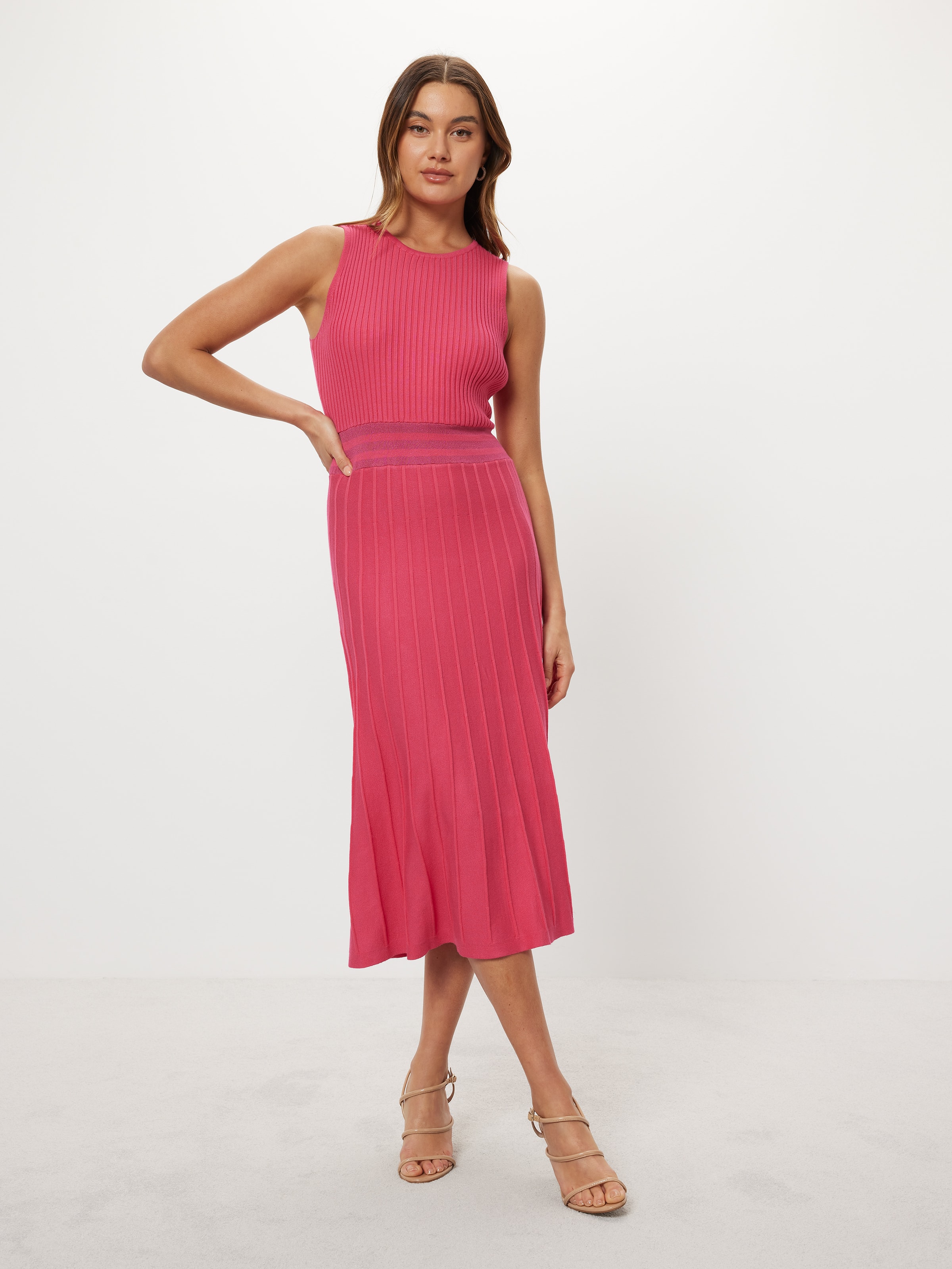 Heather Pleat Knit Dress