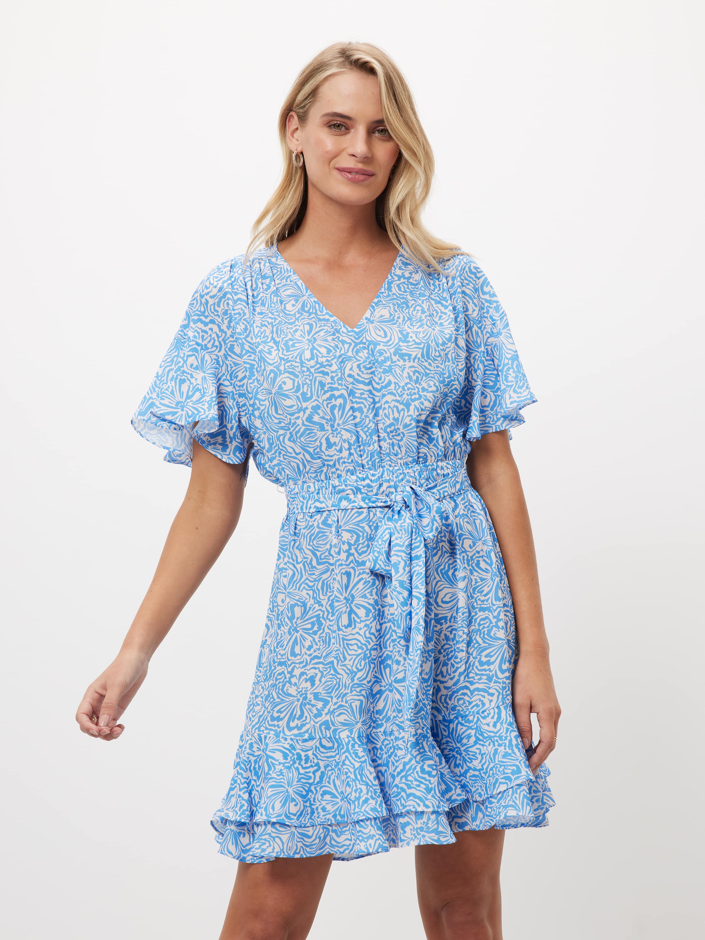 Davina Ruffle Sleeve Dress