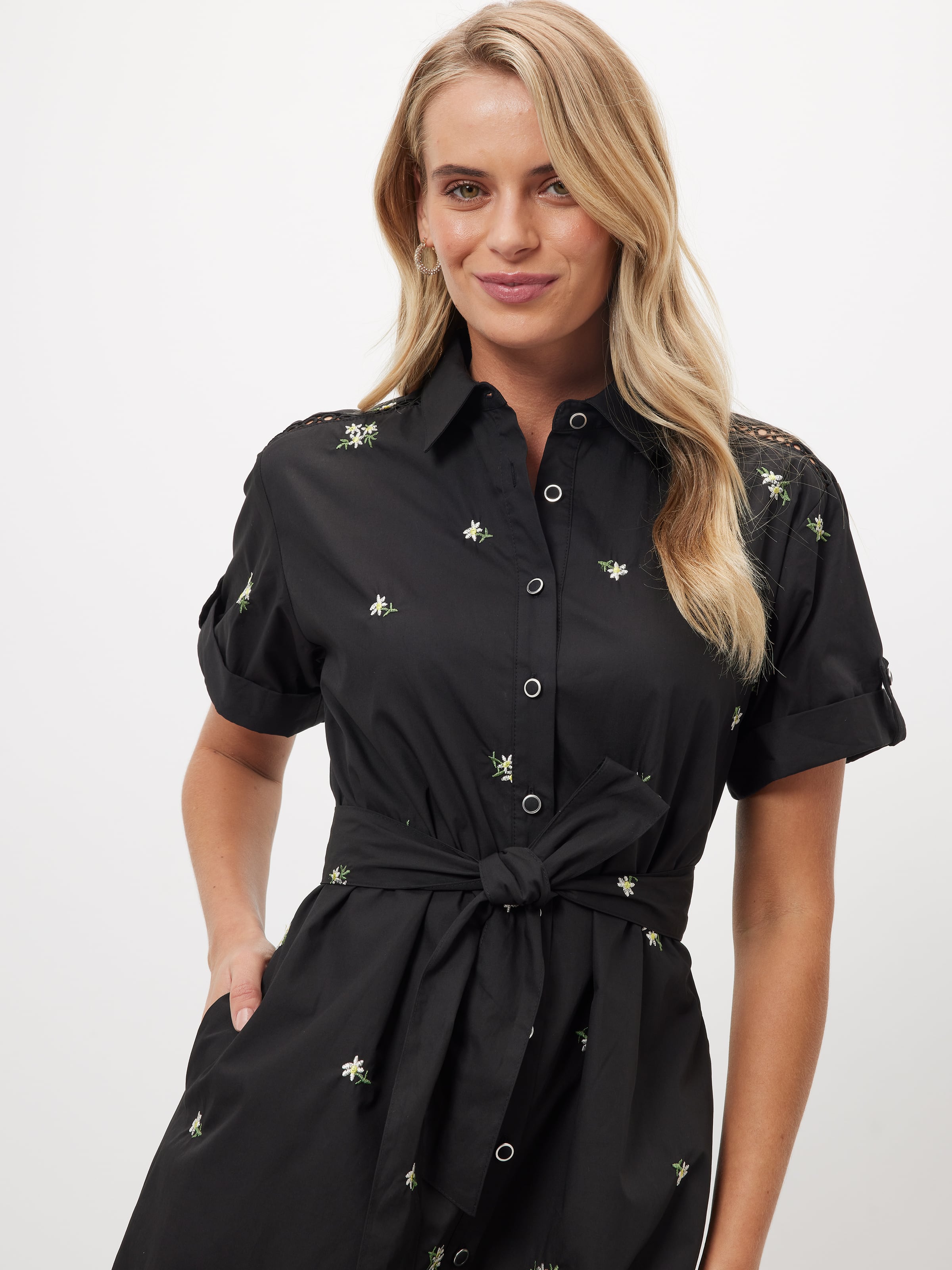 Cynthia Embroidered Shirt Dress