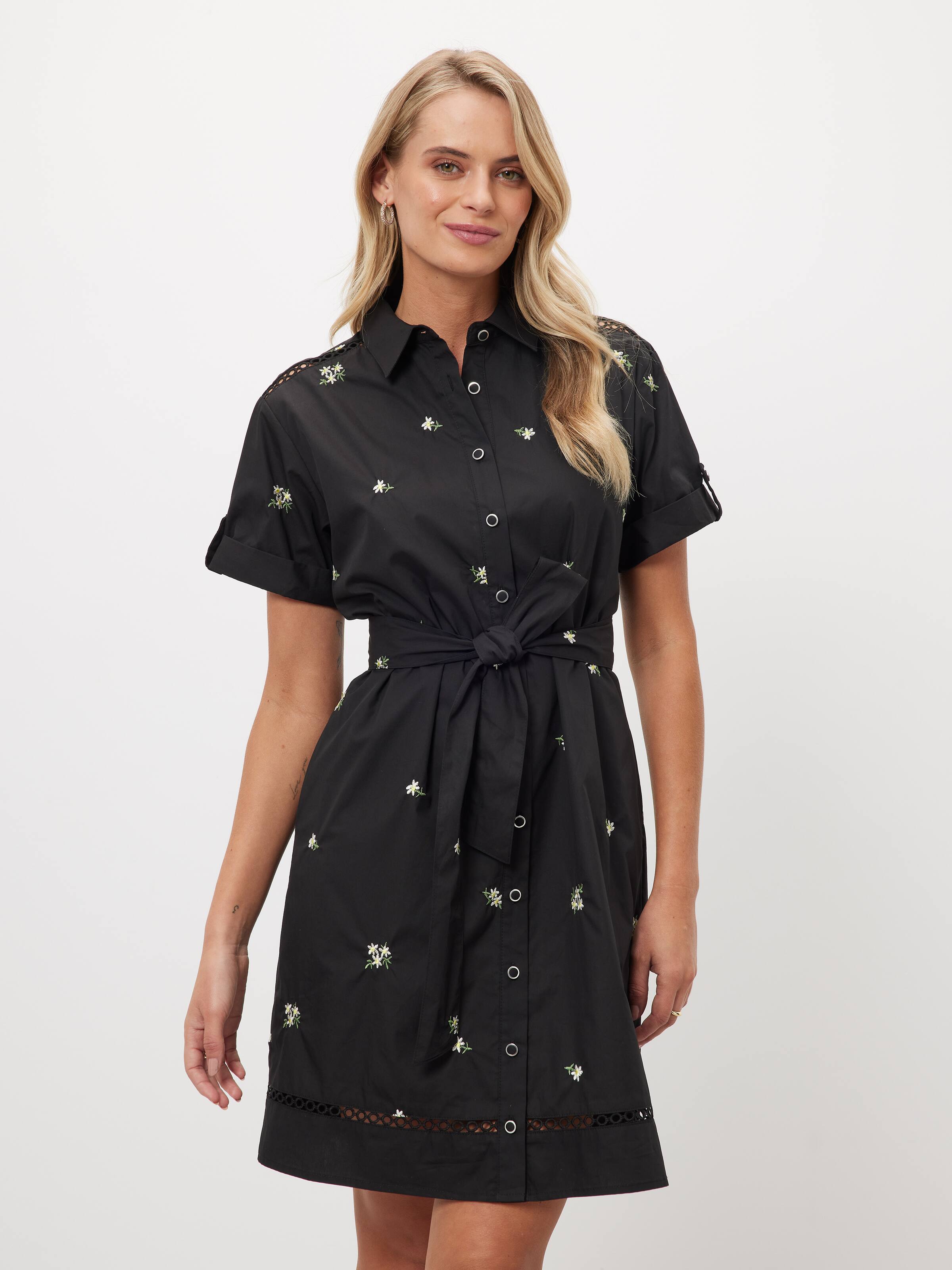 Cynthia Embroidered Shirt Dress