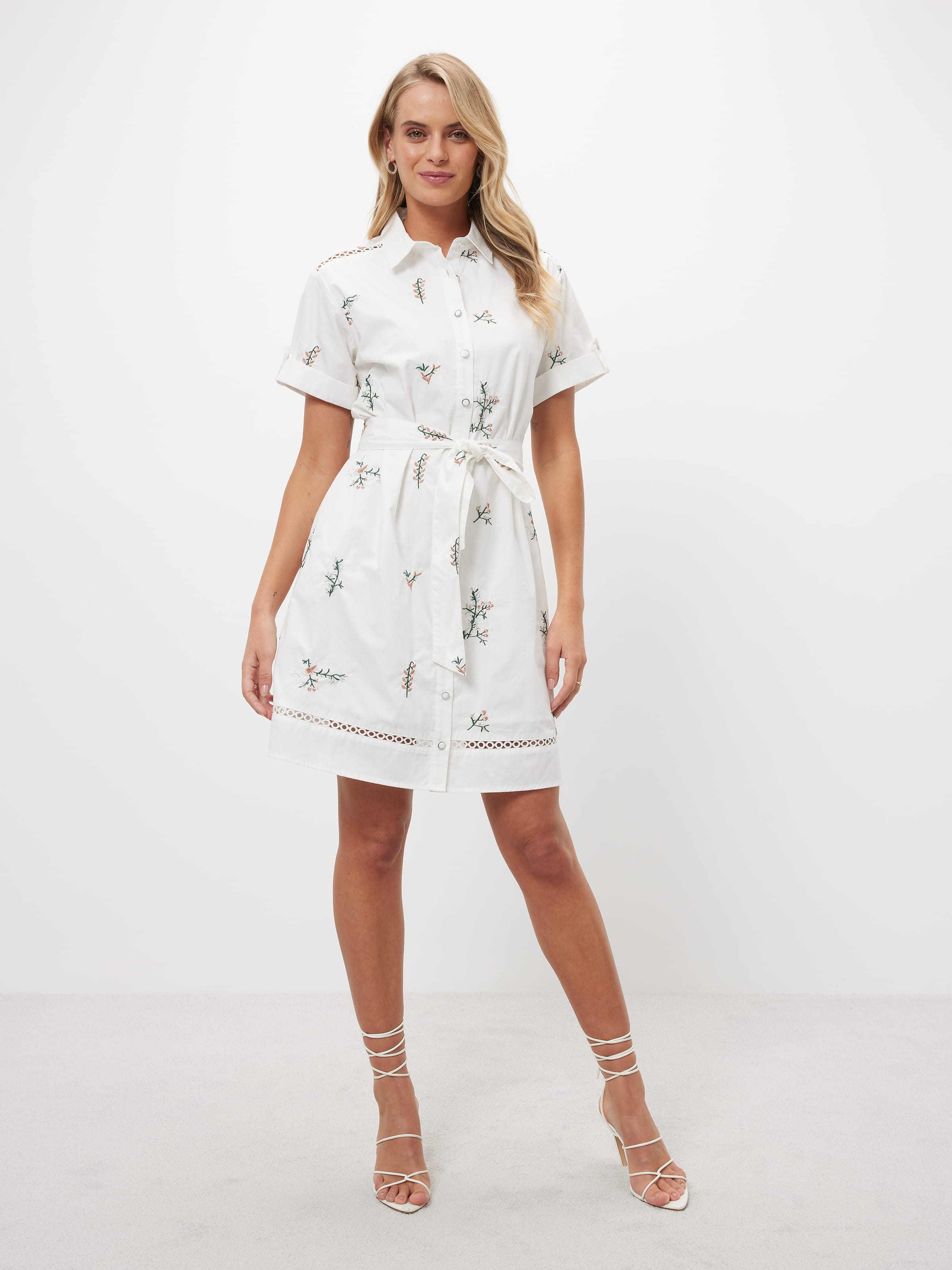 Cynthia Embroidered Shirt Dress