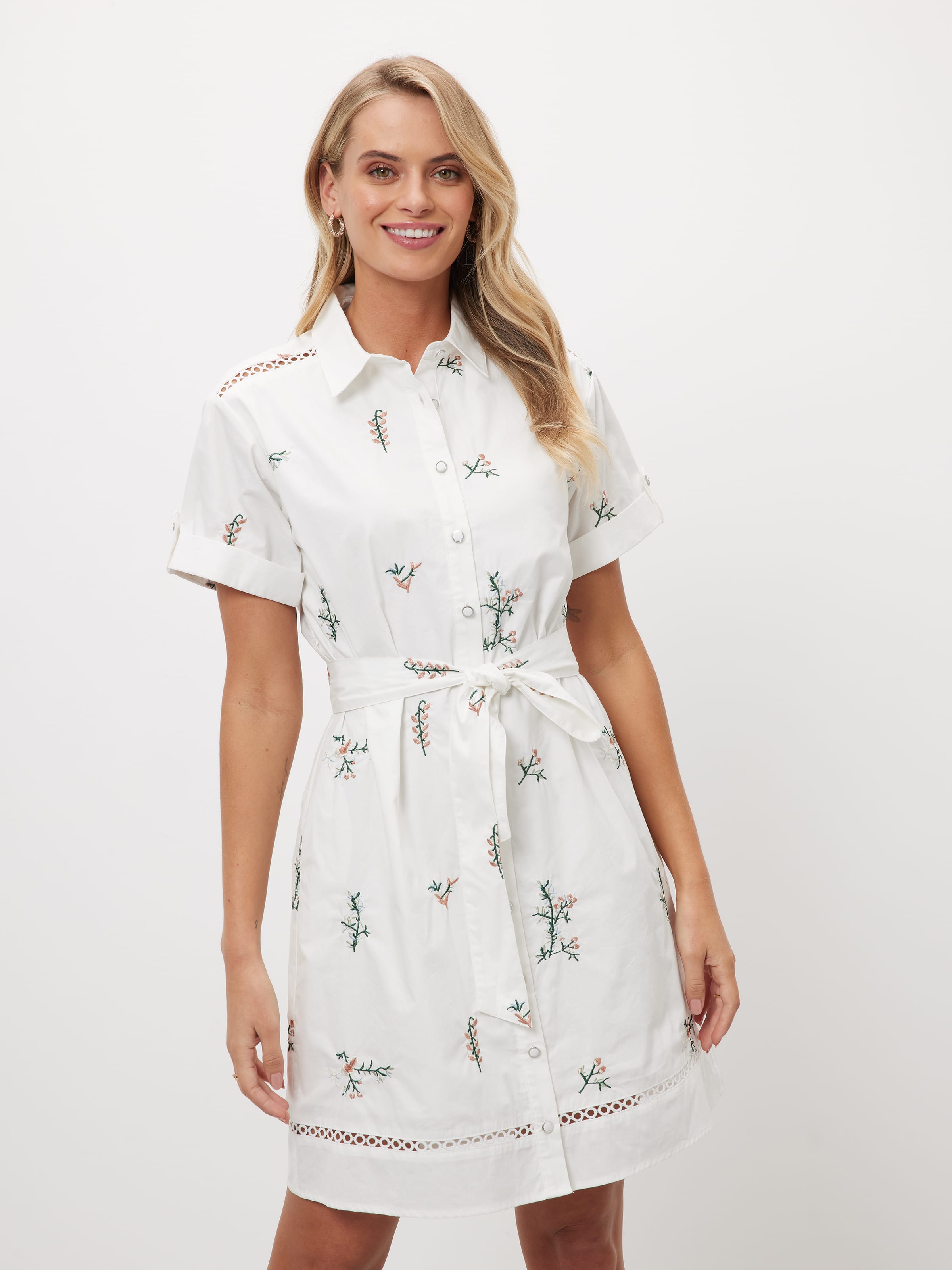 Cynthia Embroidered Shirt Dress