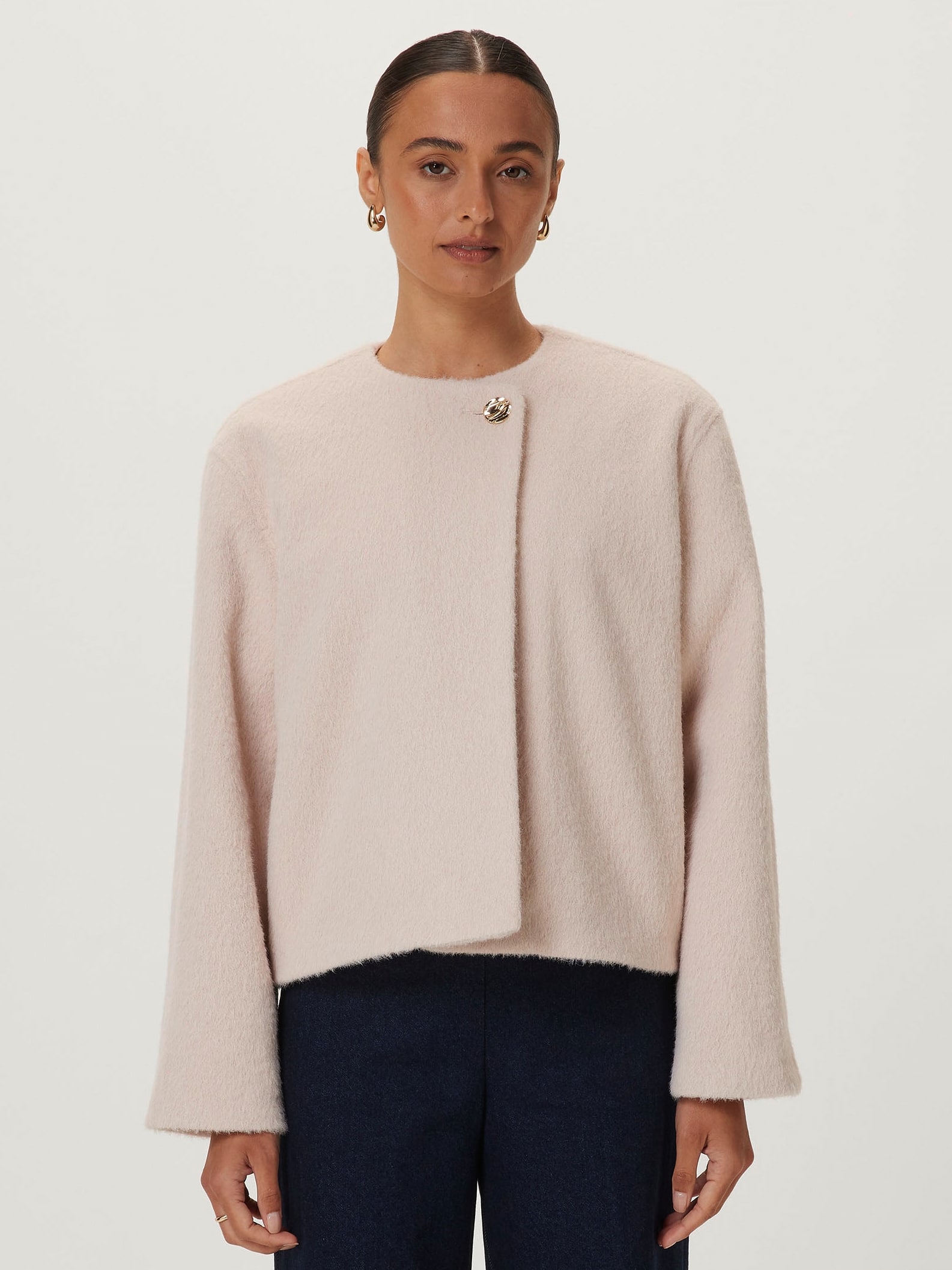 Bonnie Button Neck Bomber