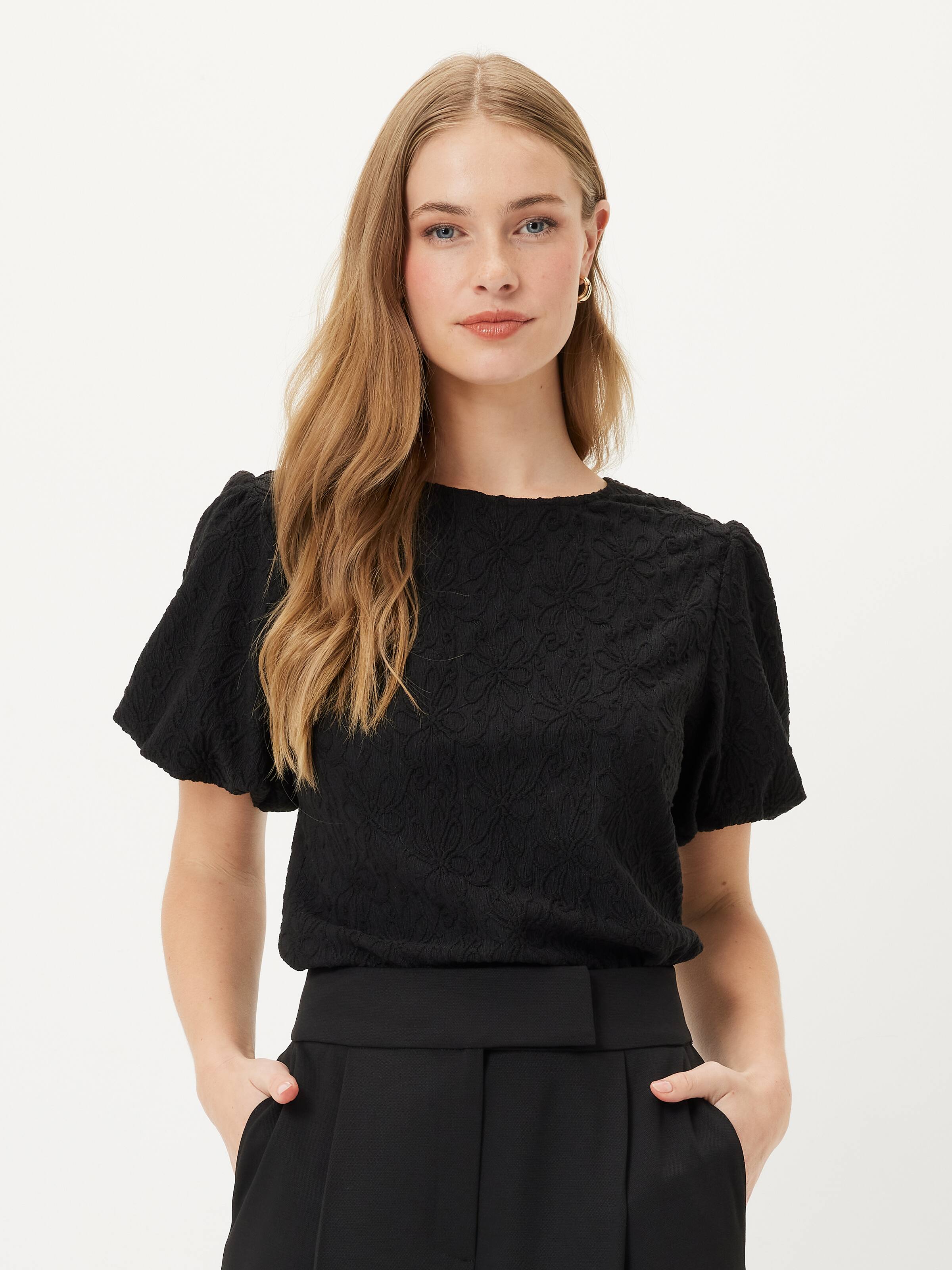 Eva Textured Puff Sleeve Tee