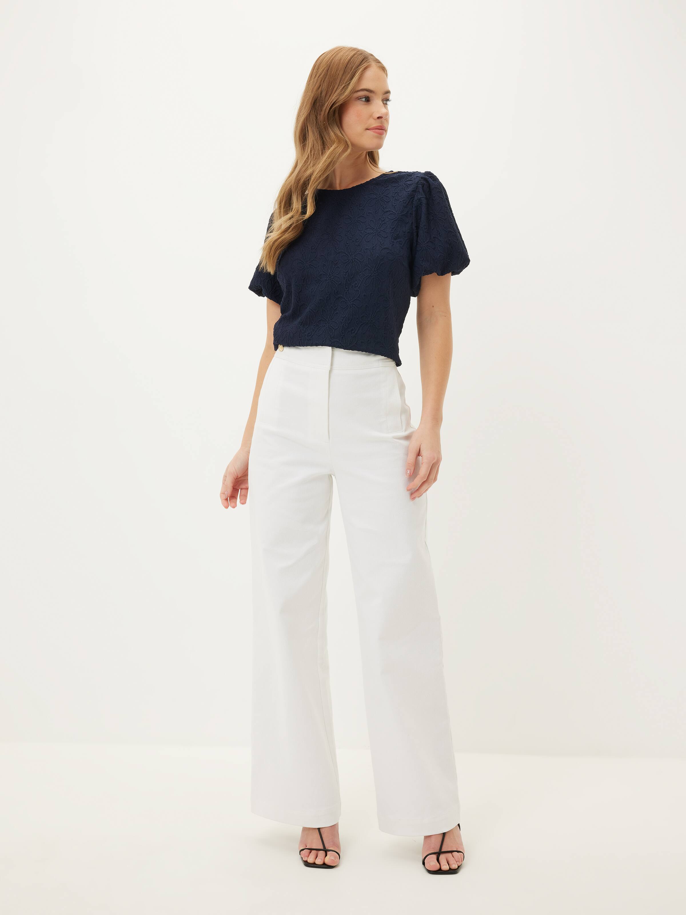 Eva Textured Puff Sleeve Tee