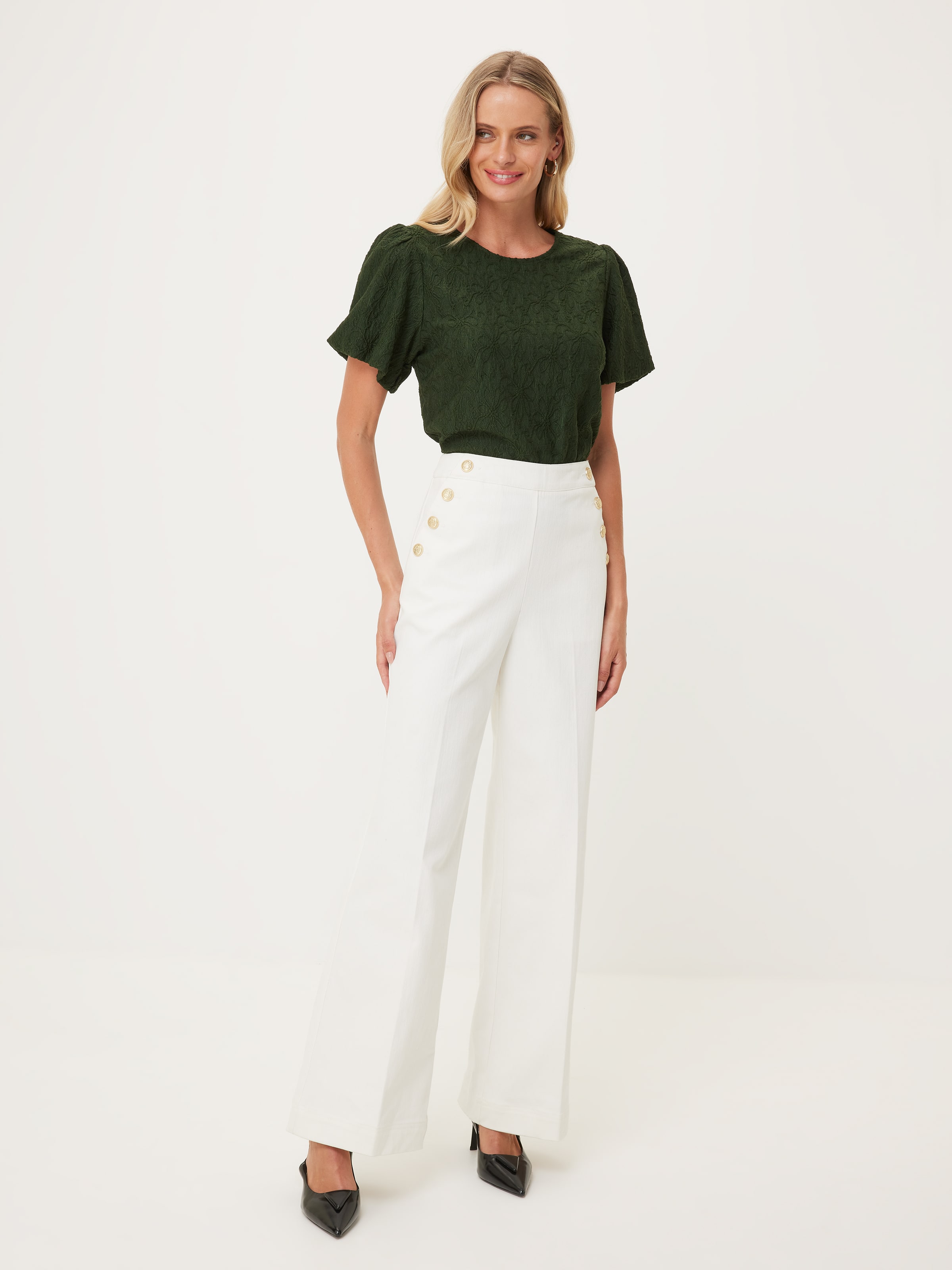 Eva Textured Puff Sleeve Tee