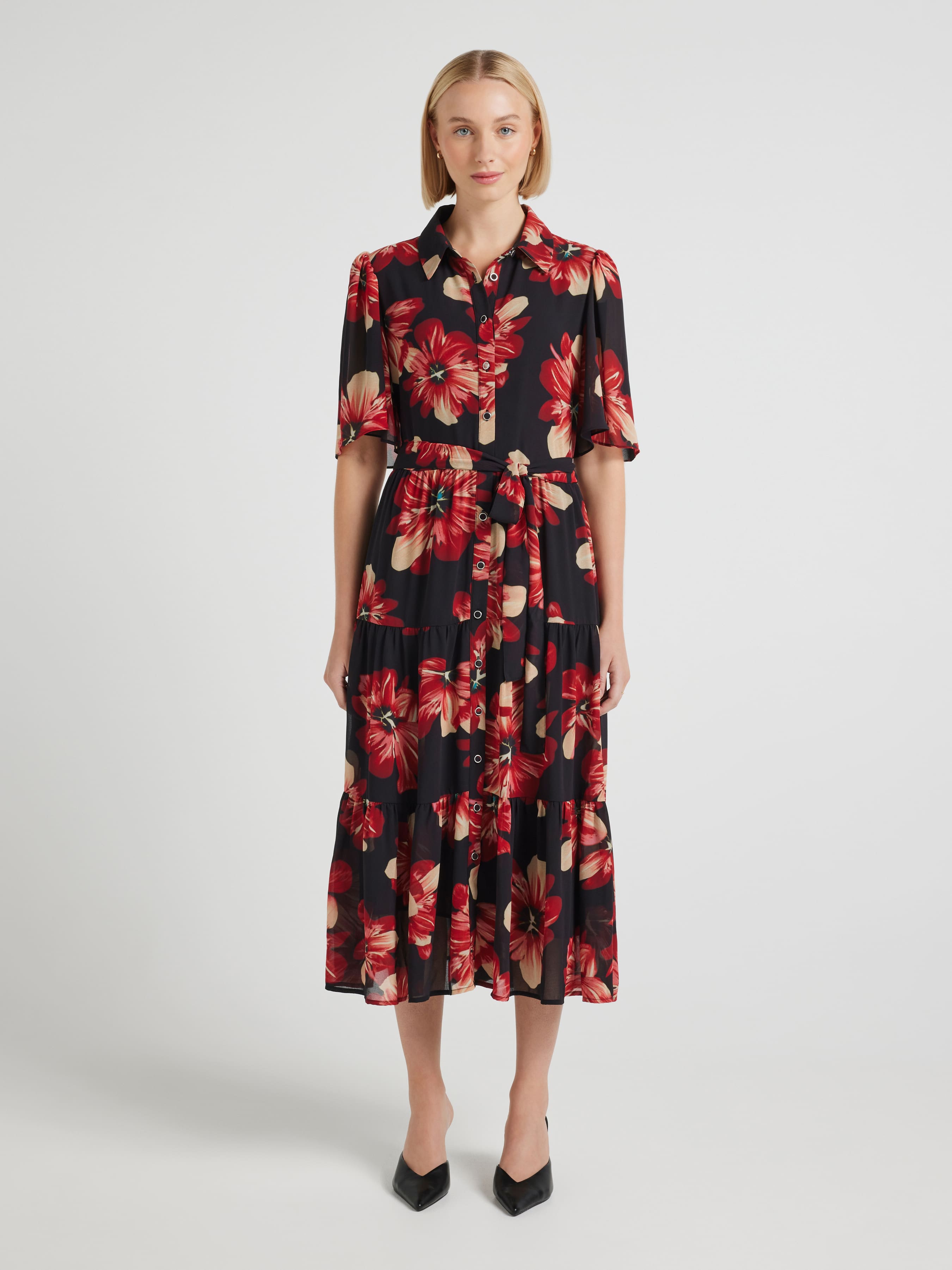 Ally Flutter Sleeve Dress