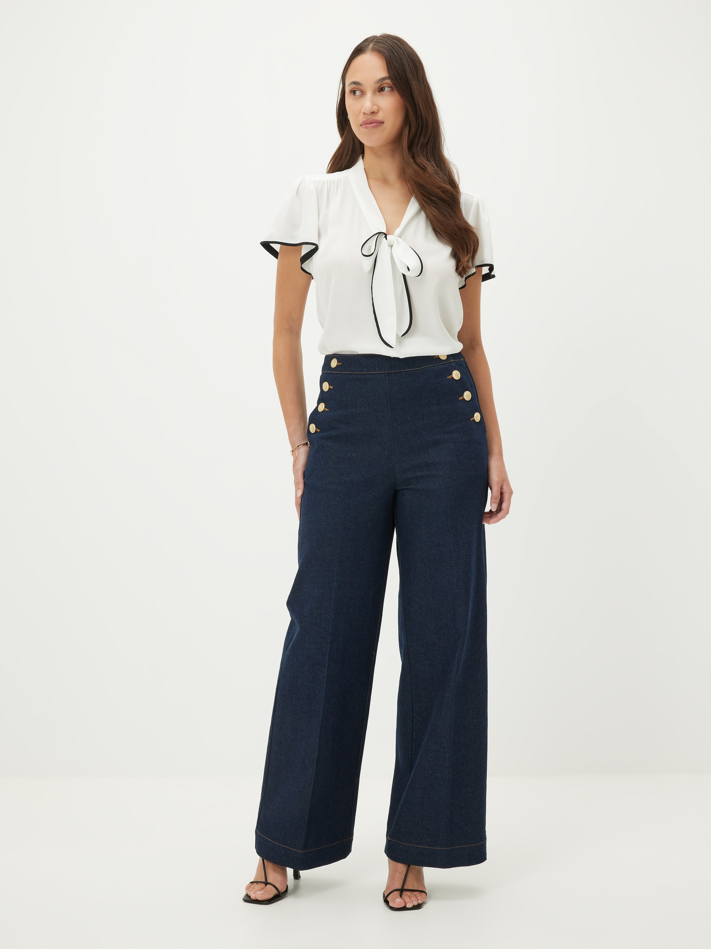 Contrast Paige Tie Front Top