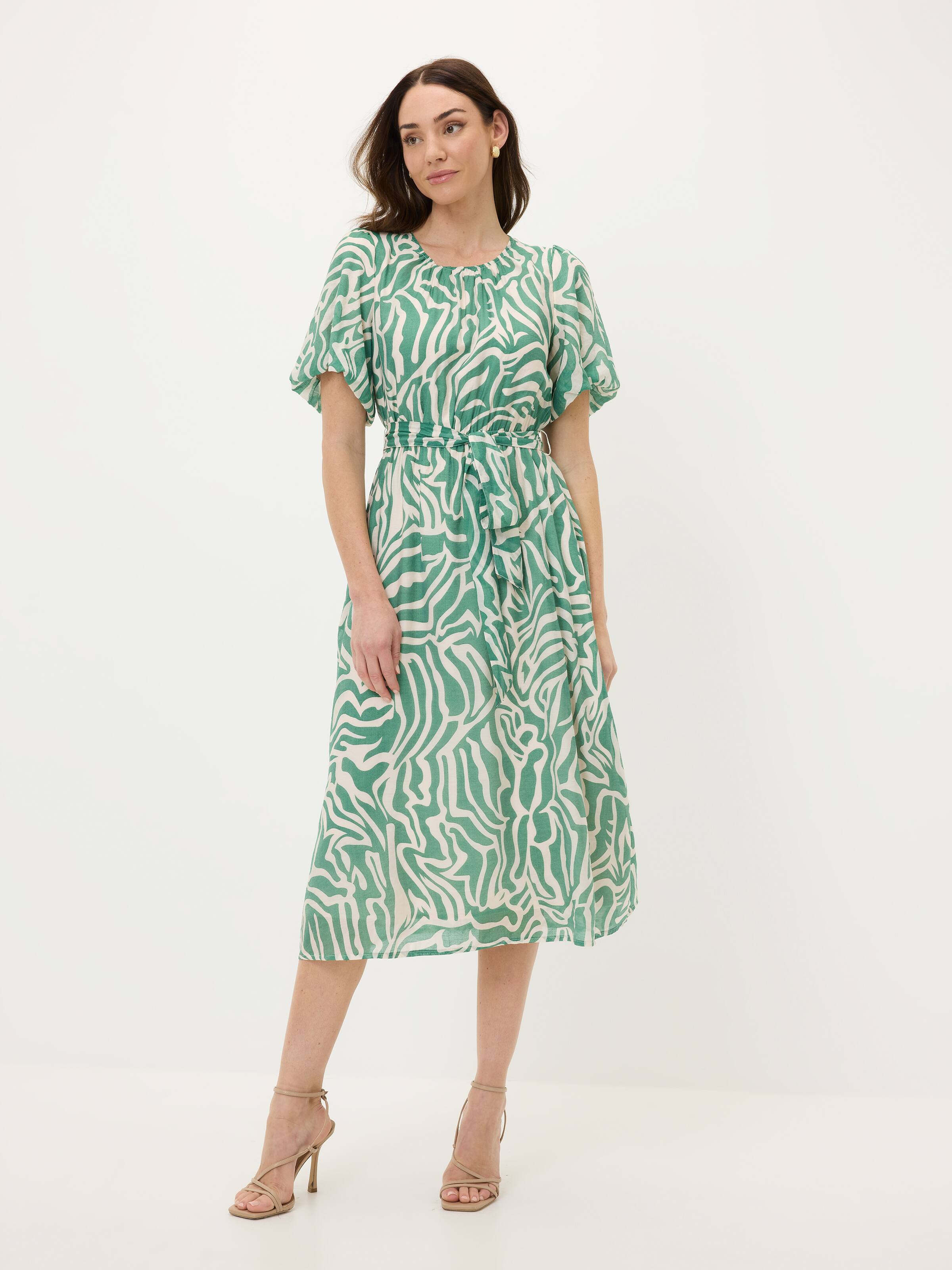 Cass Midi Puff Sleeve Dress