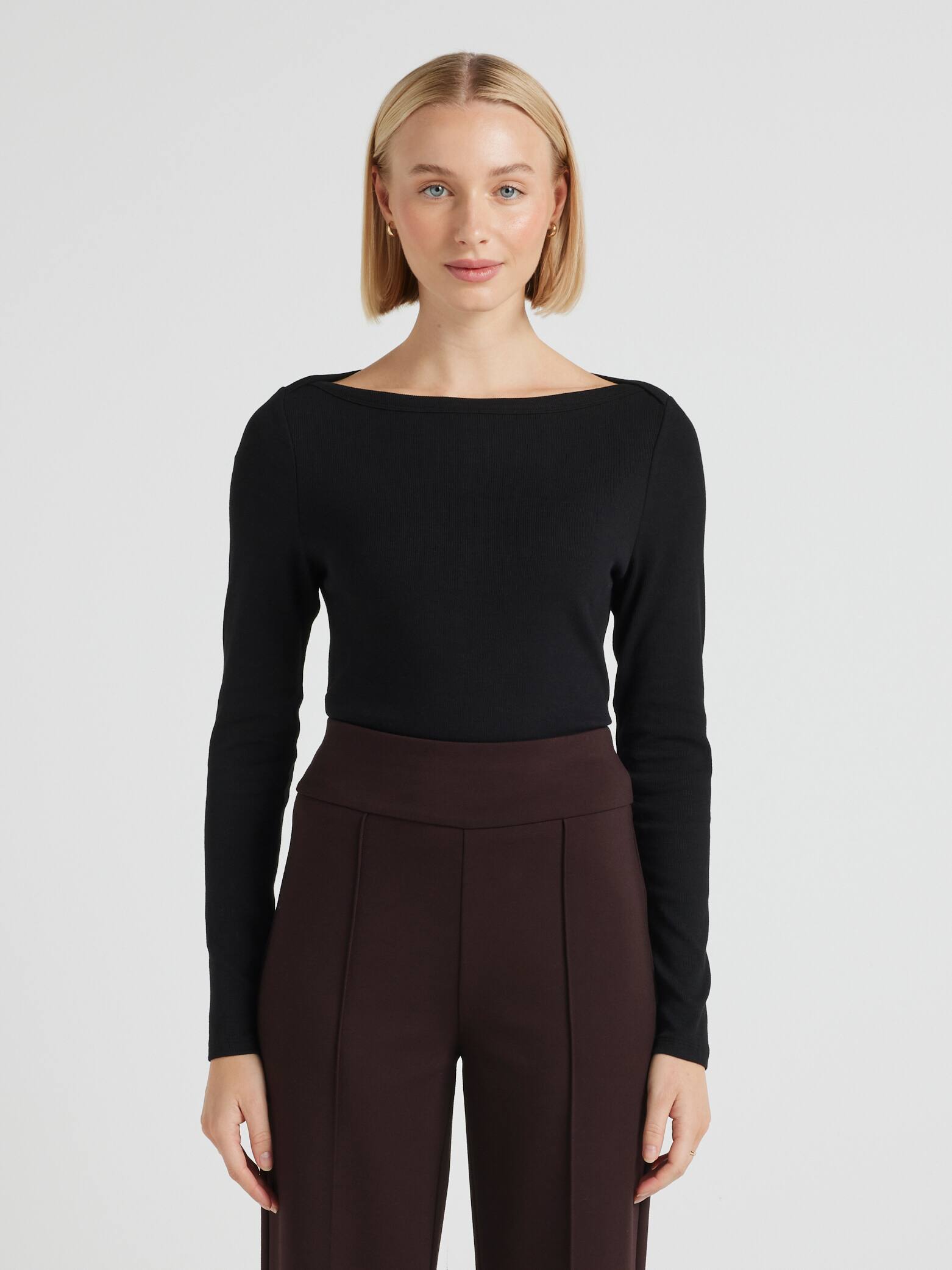 Long Sleeve Boat Neck T-Shirt