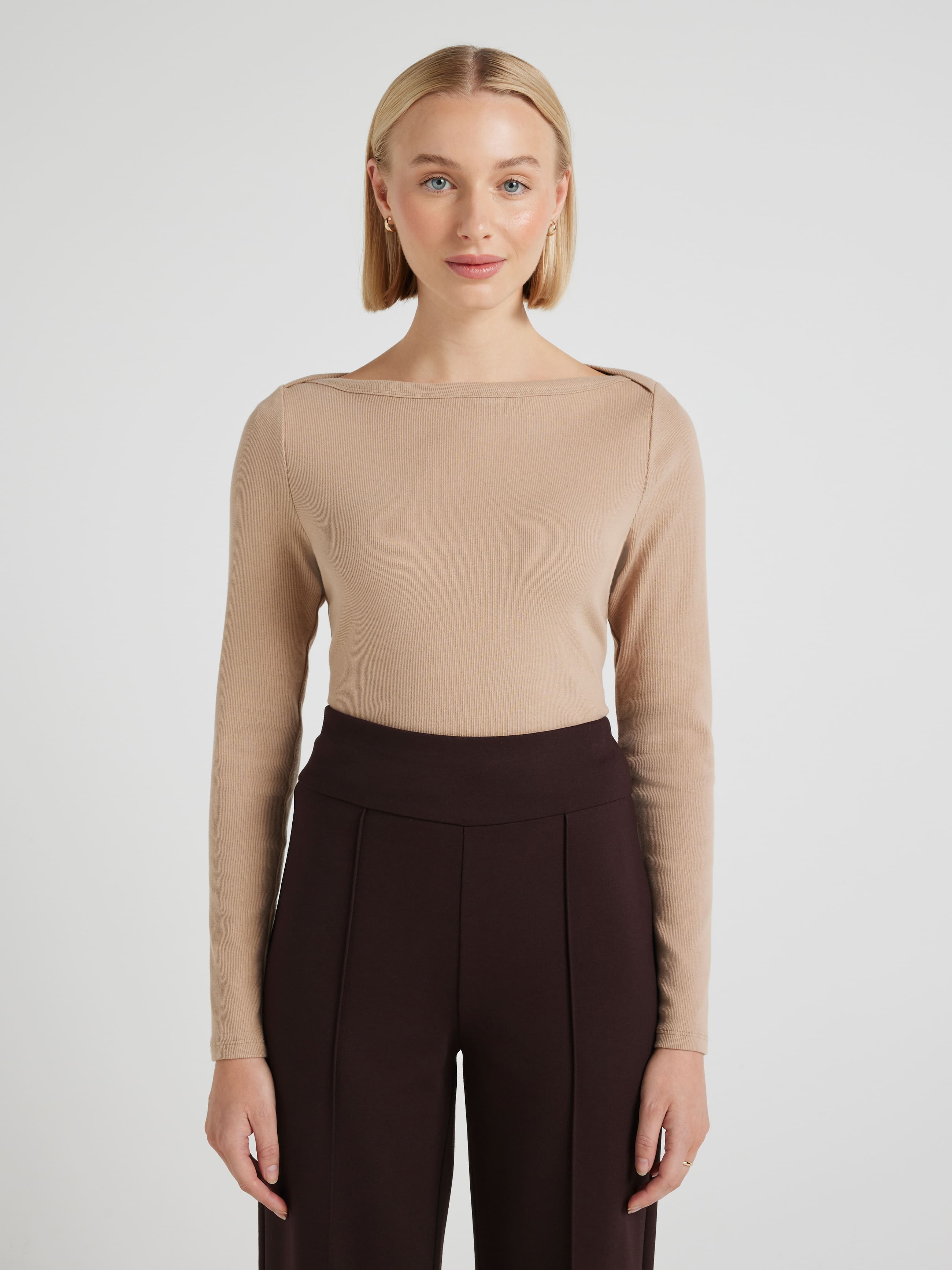 Long Sleeve Boat Neck T-Shirt