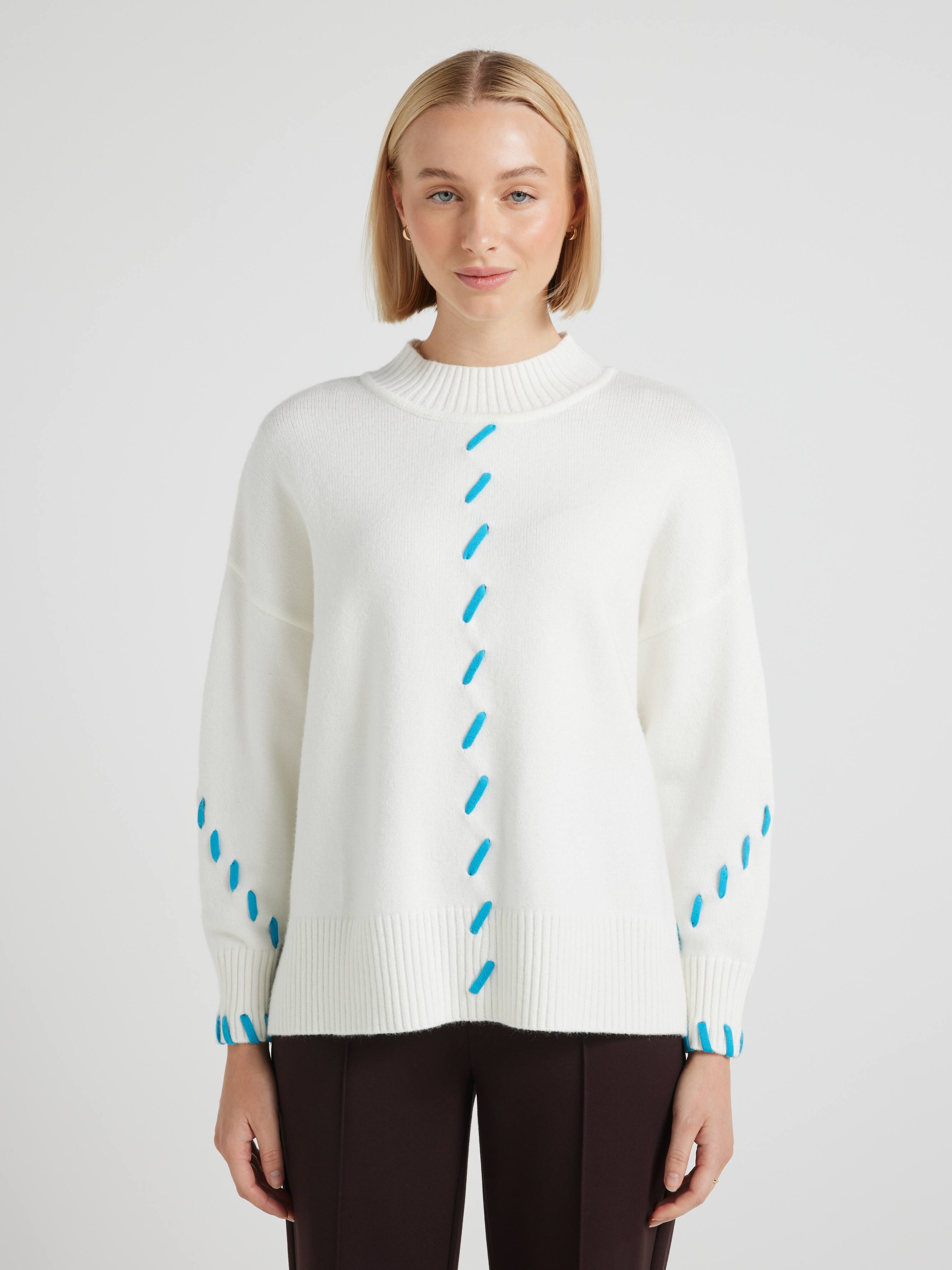 Jamie 3/4 Sleeve Cross Stitch Jumper