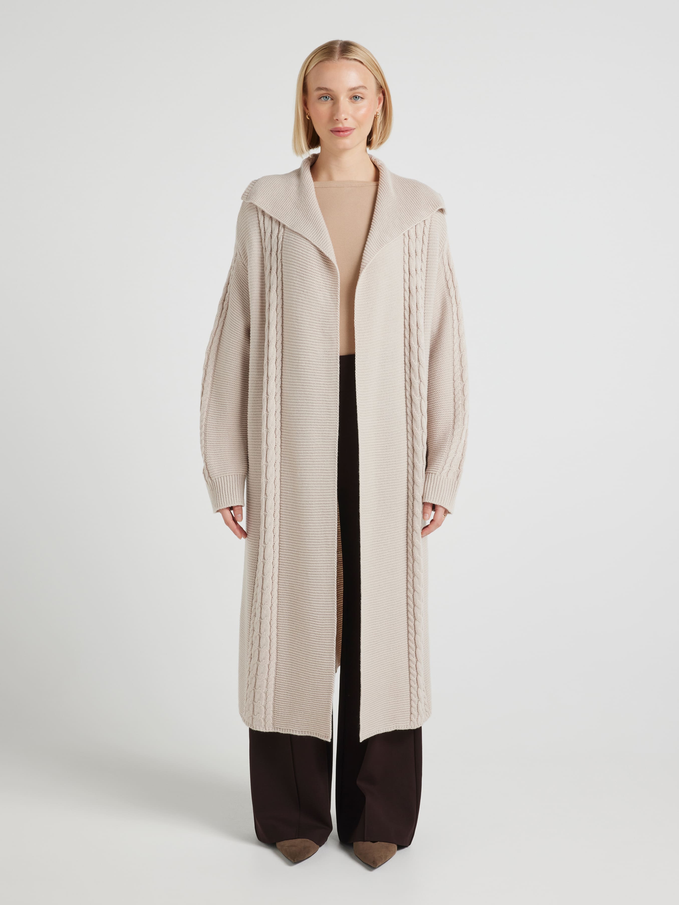 Cable Knit Cardi Coat