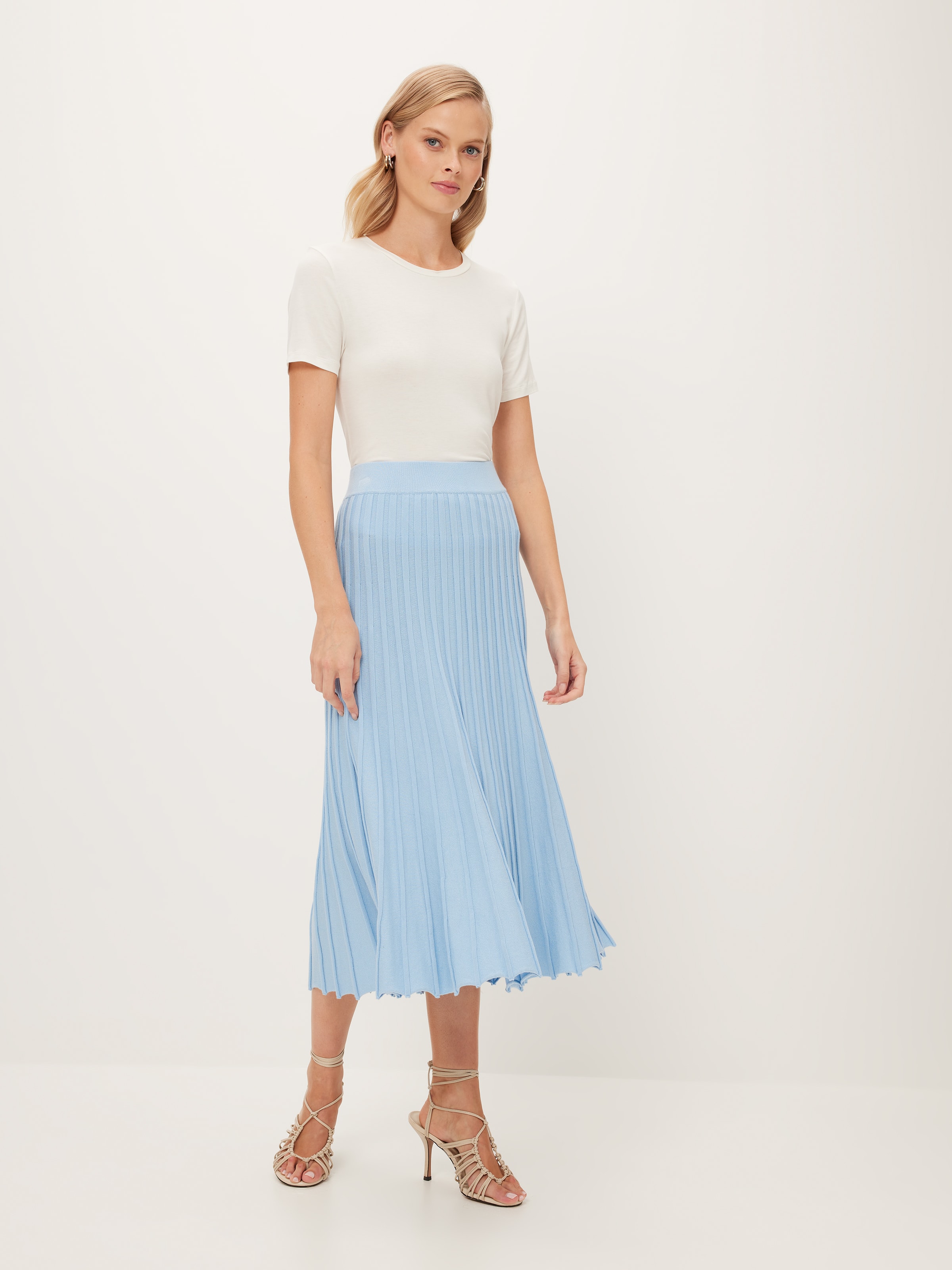 Grey pleated clearance work skirt