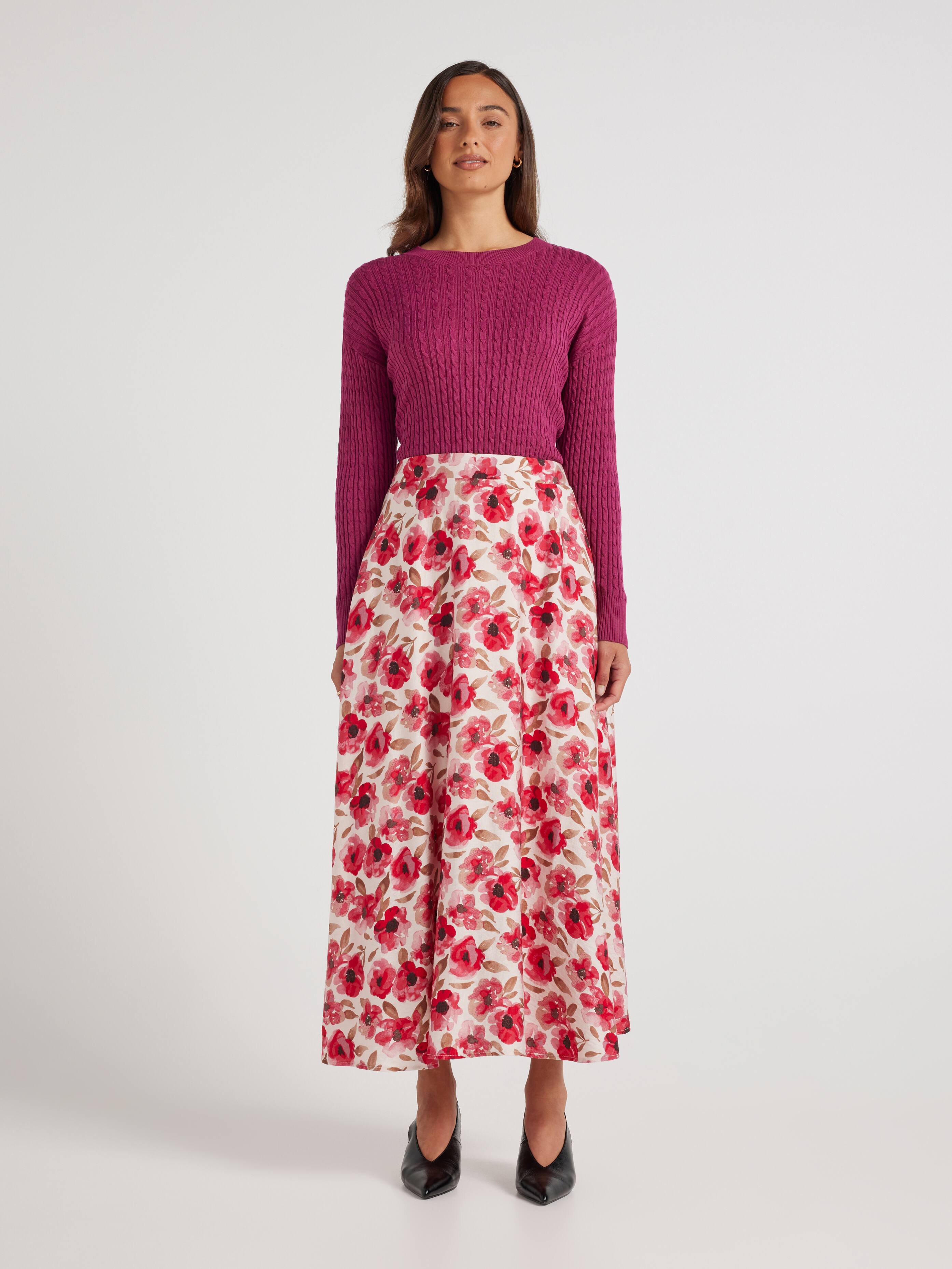 Midi Belted Skirt