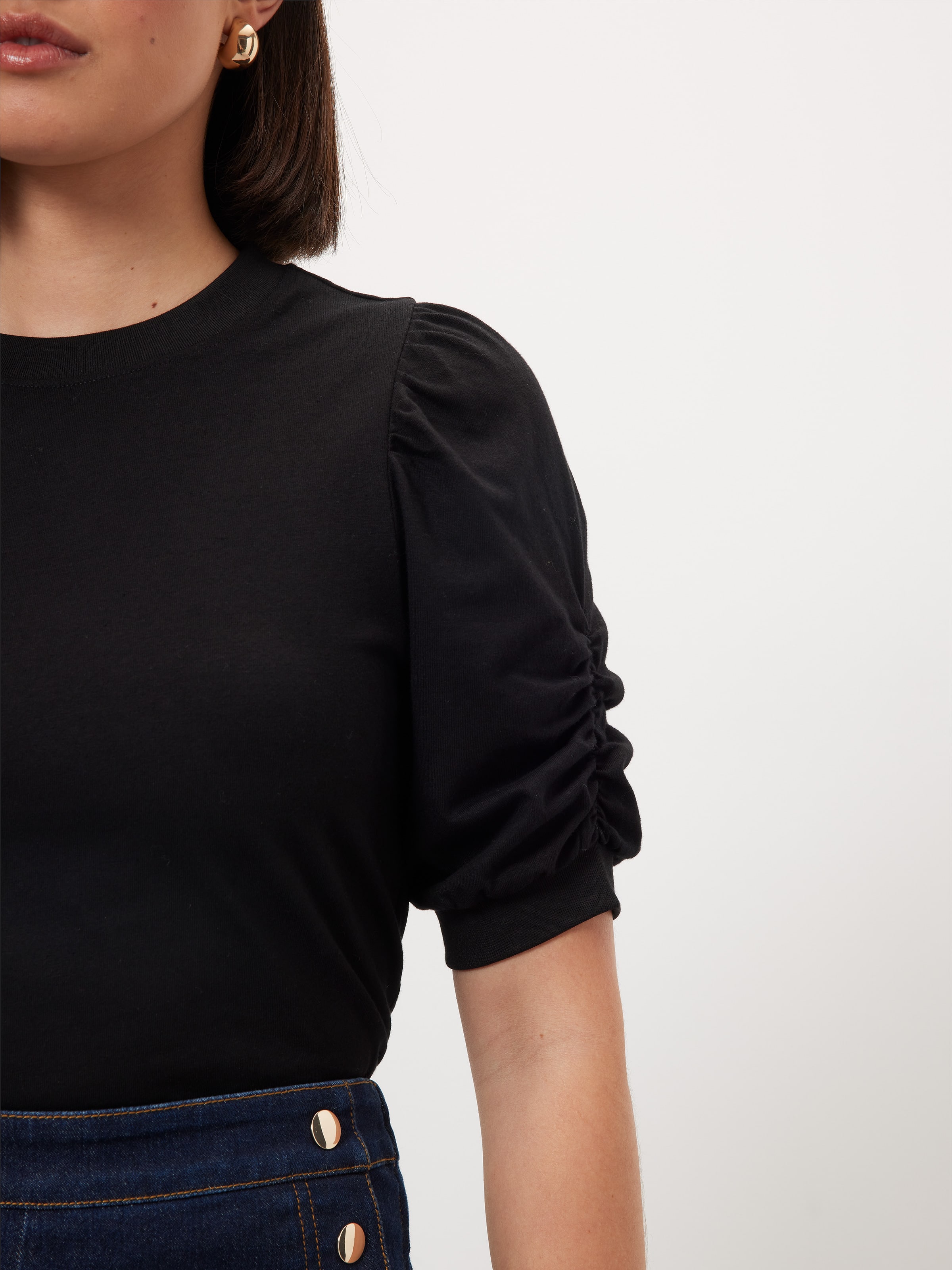 Renee Puff Sleeve Basic Tee