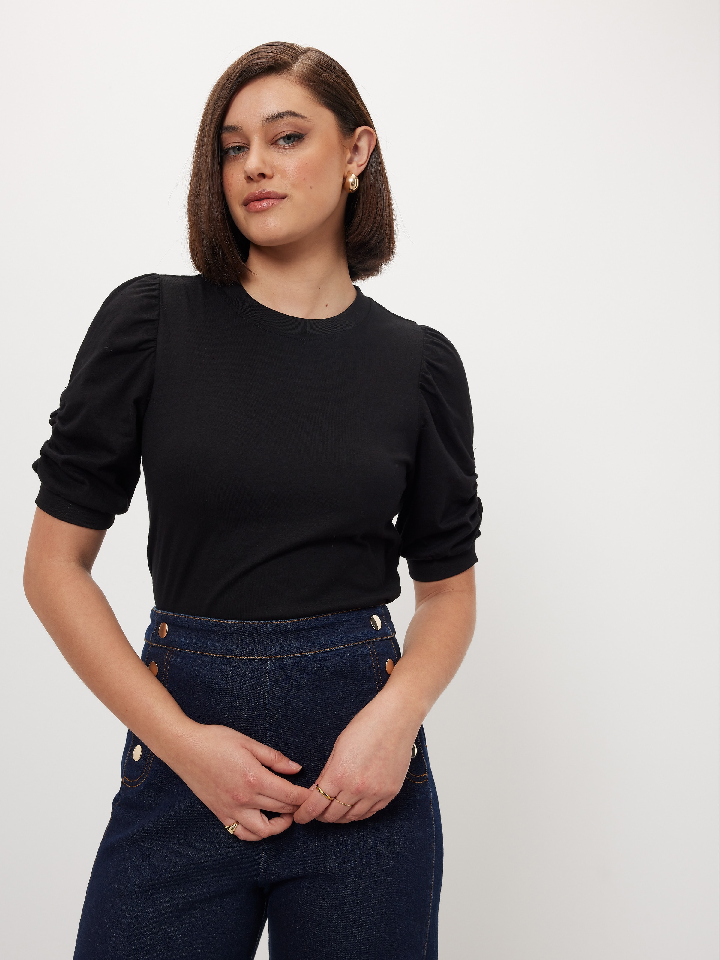 Renee Puff Sleeve Basic Tee