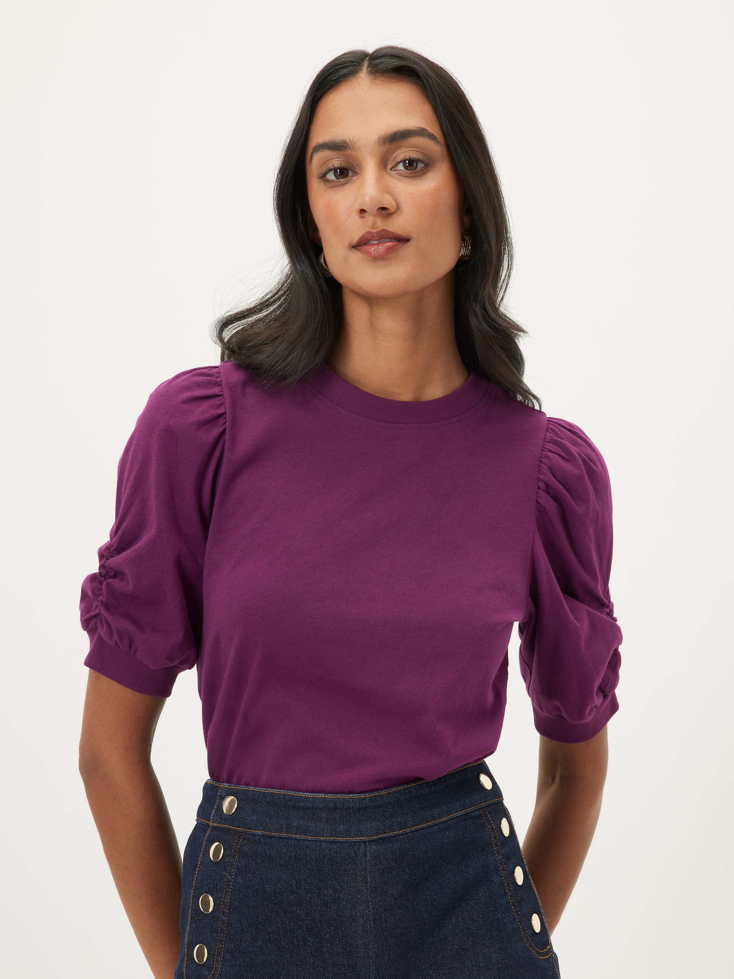 Renee Puff Sleeve Basic Tee