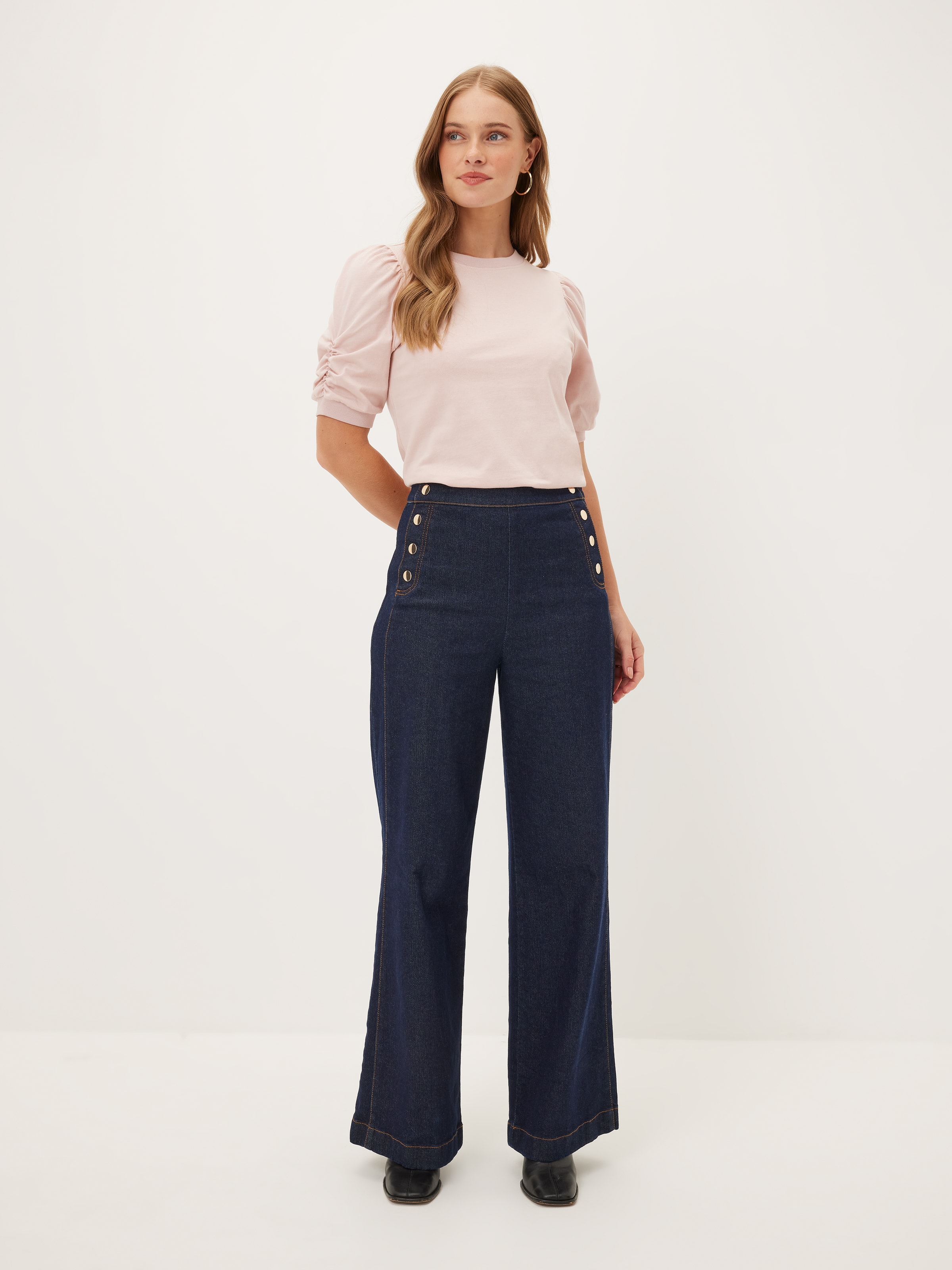 Renee Puff Sleeve Basic Tee