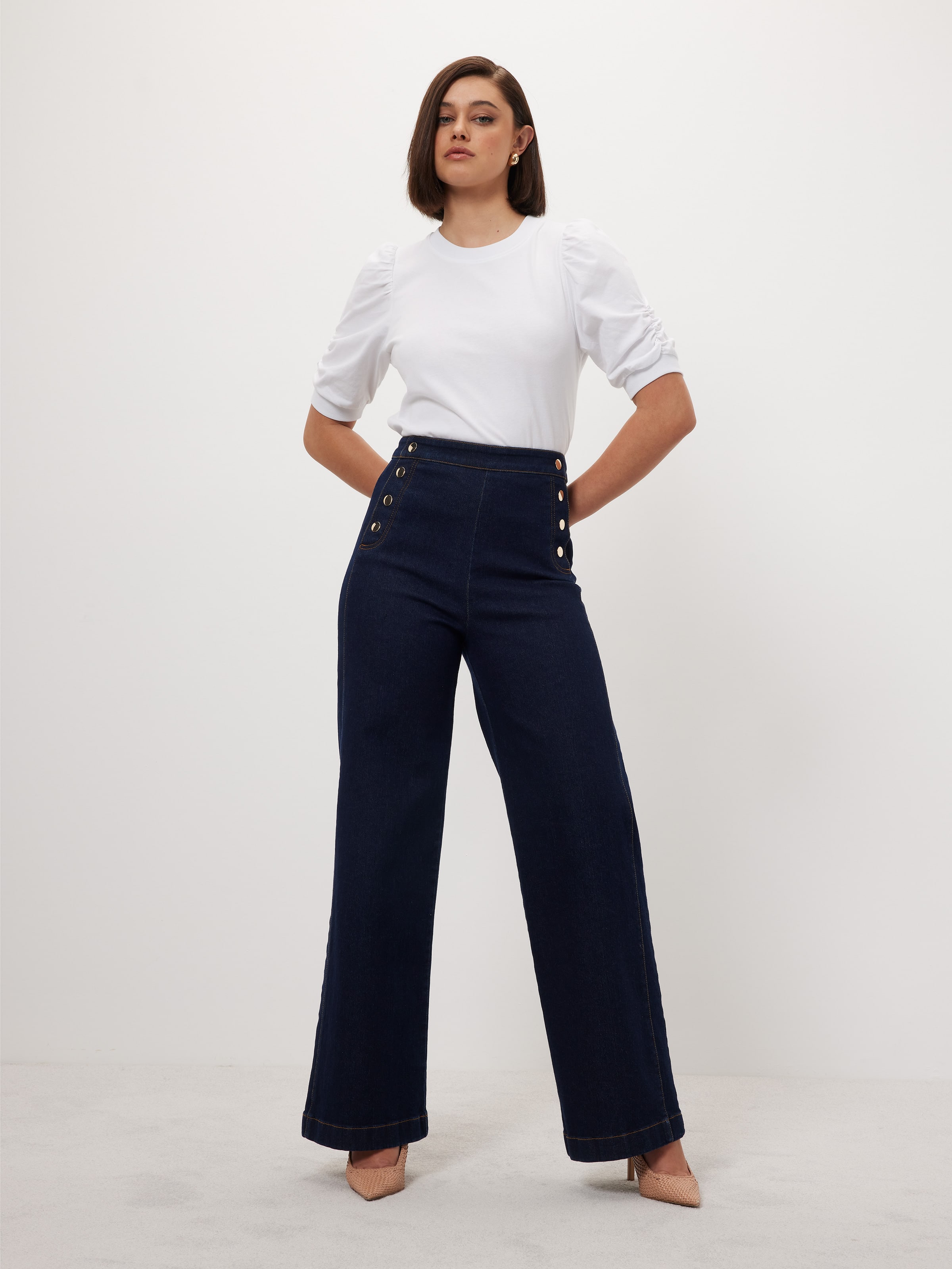 Renee Puff Sleeve Basic Tee
