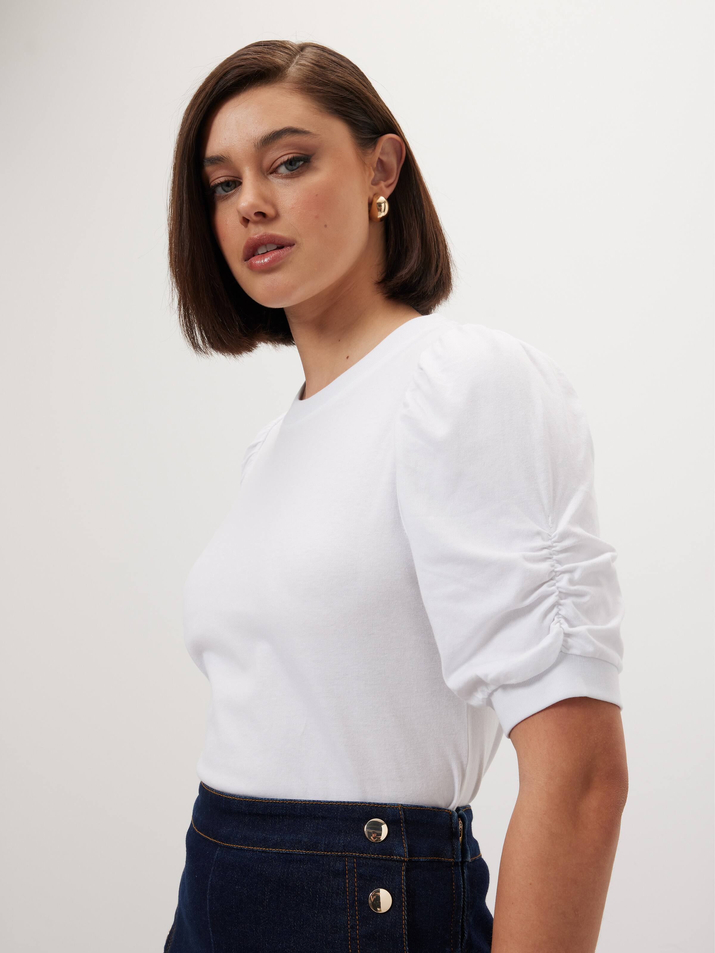 Renee Puff Sleeve Basic Tee