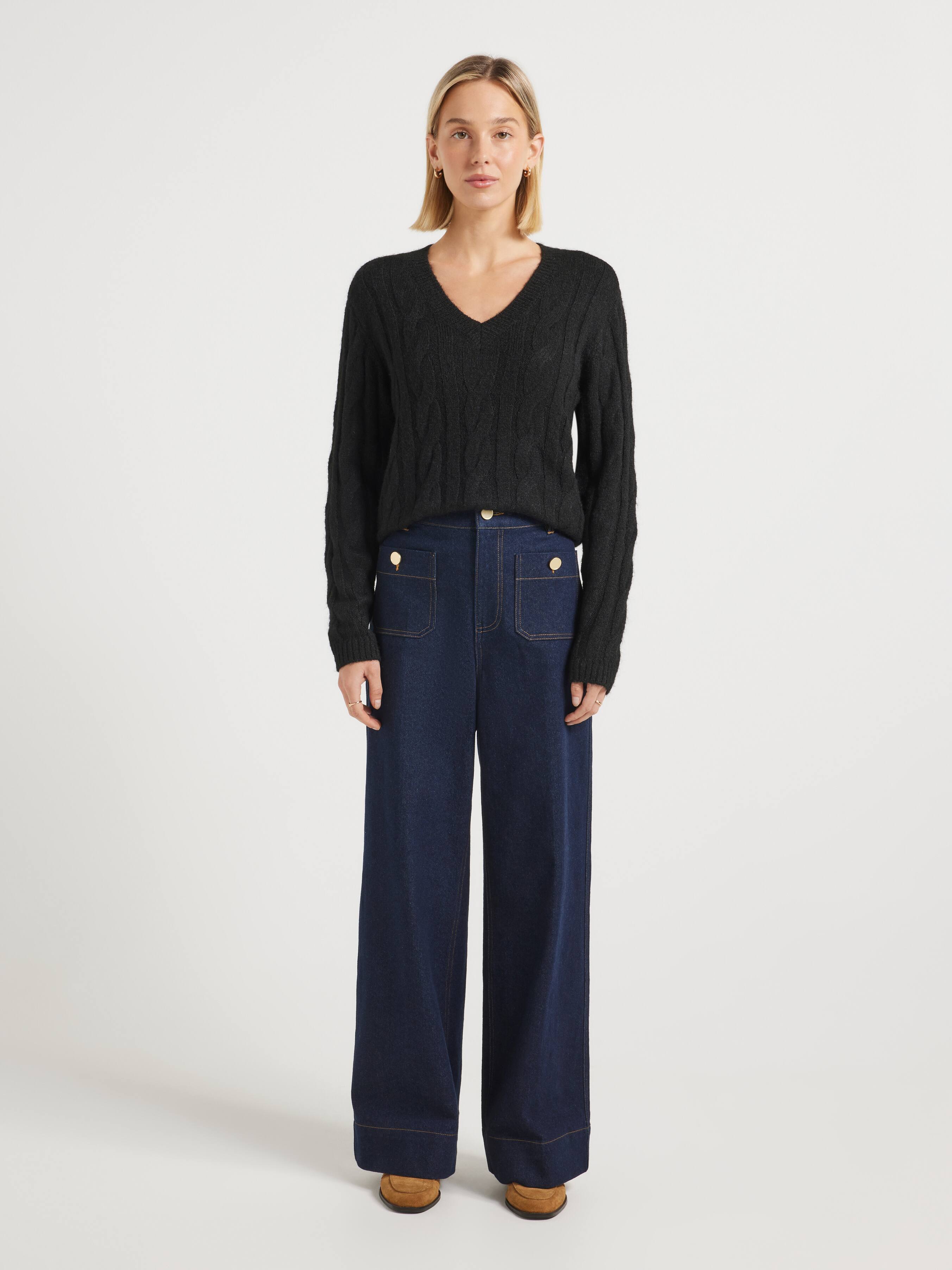 Rach Longline V Neck Knit