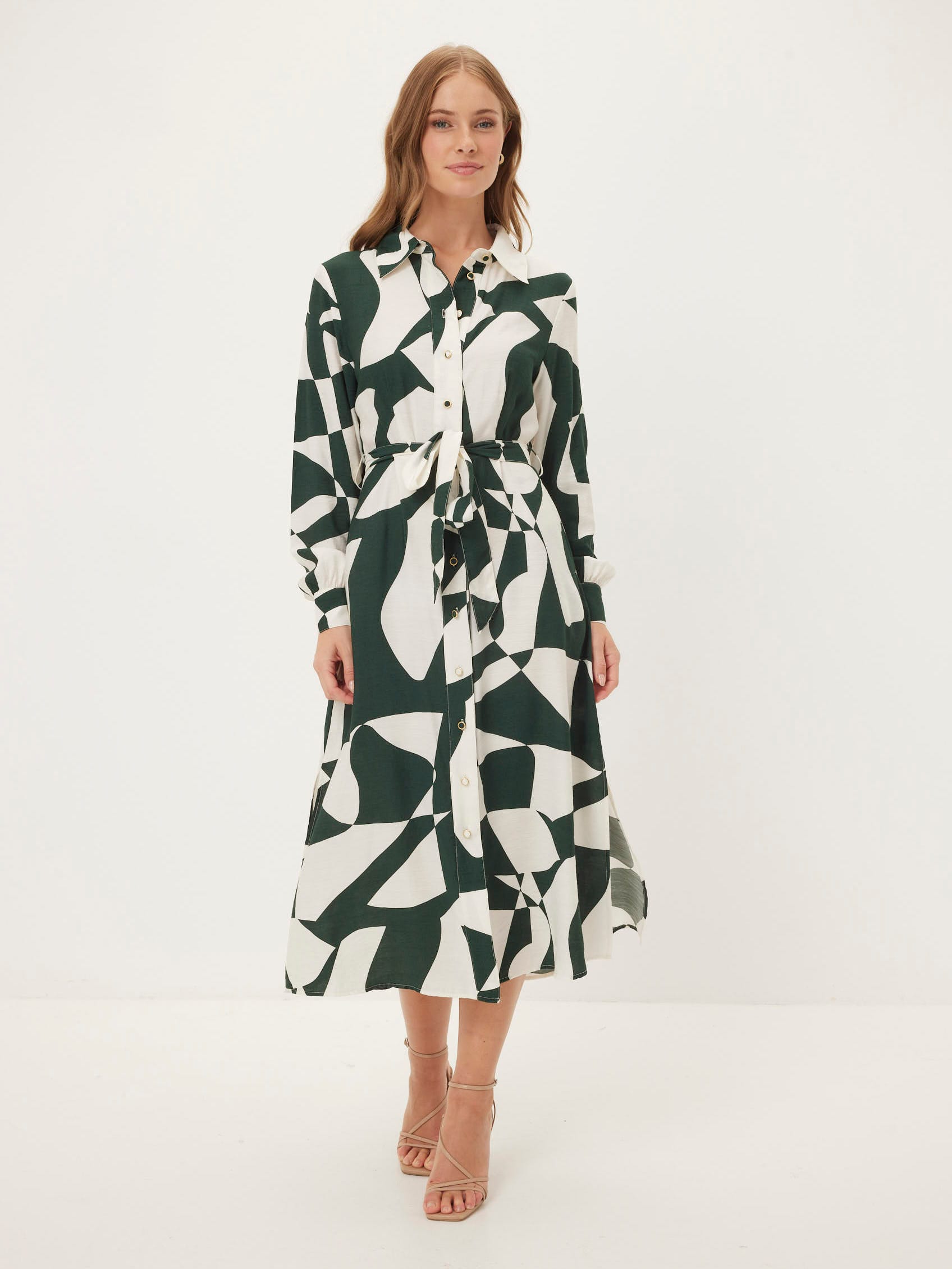 Tara Twill Midi Shirt Dress