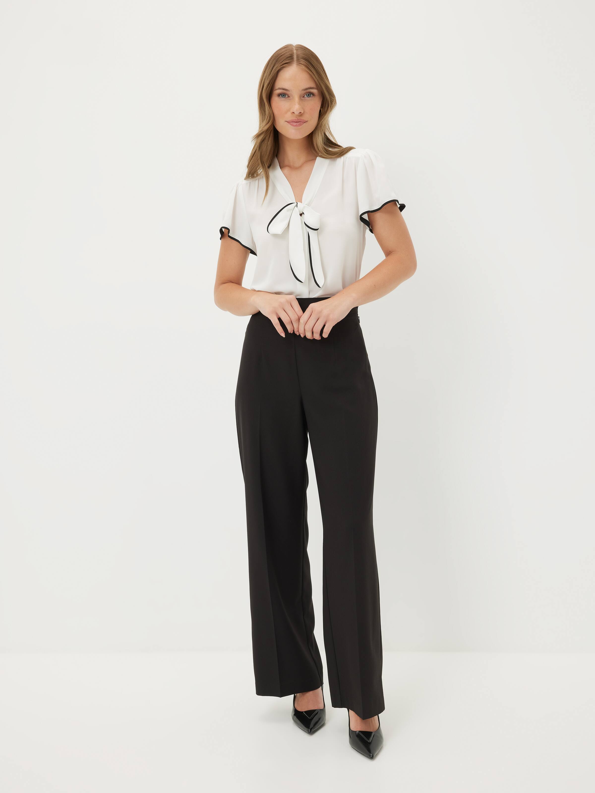 Contrast Paige Tie Front Top