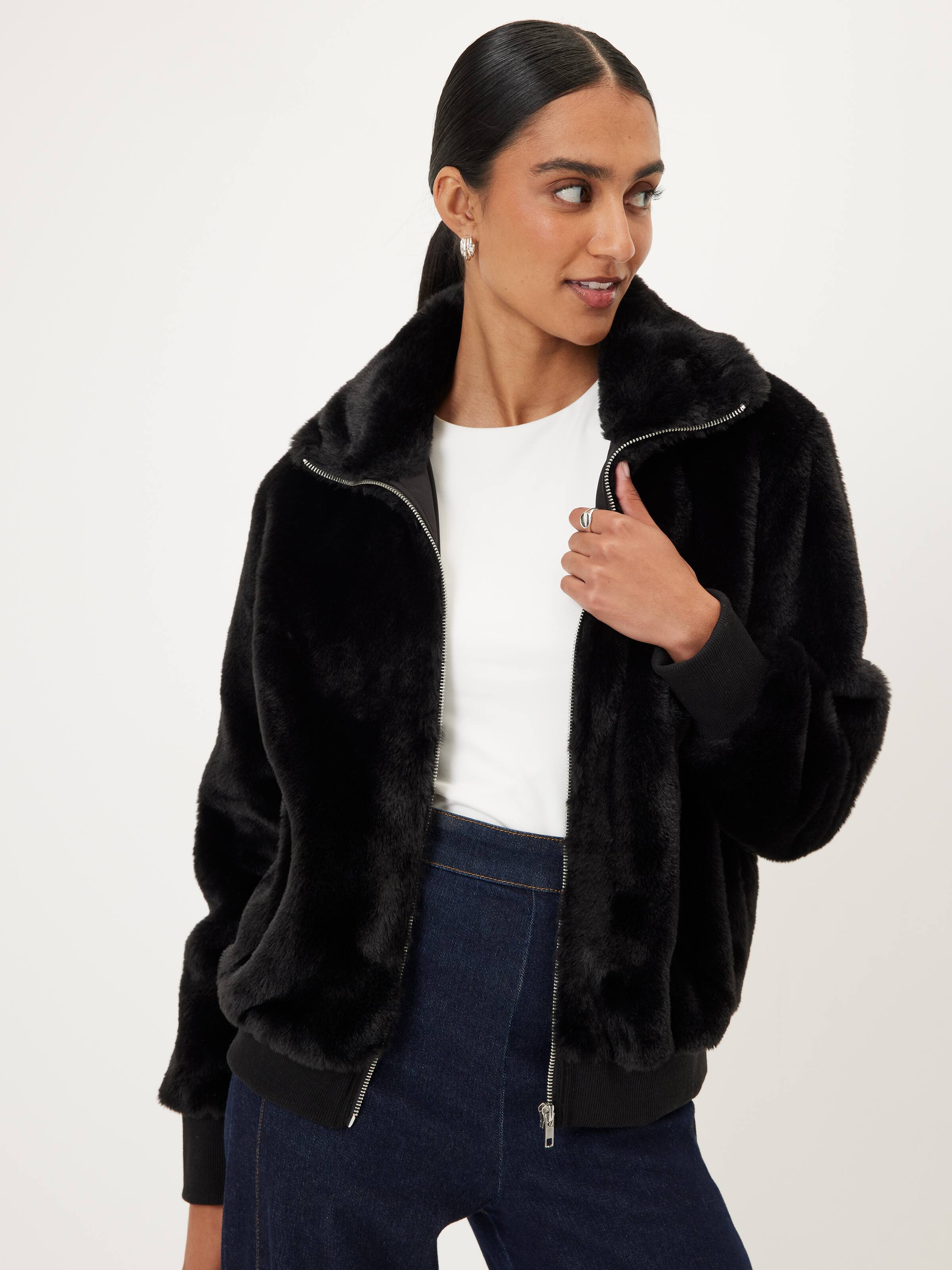 Faux Fur Bomber Jacket