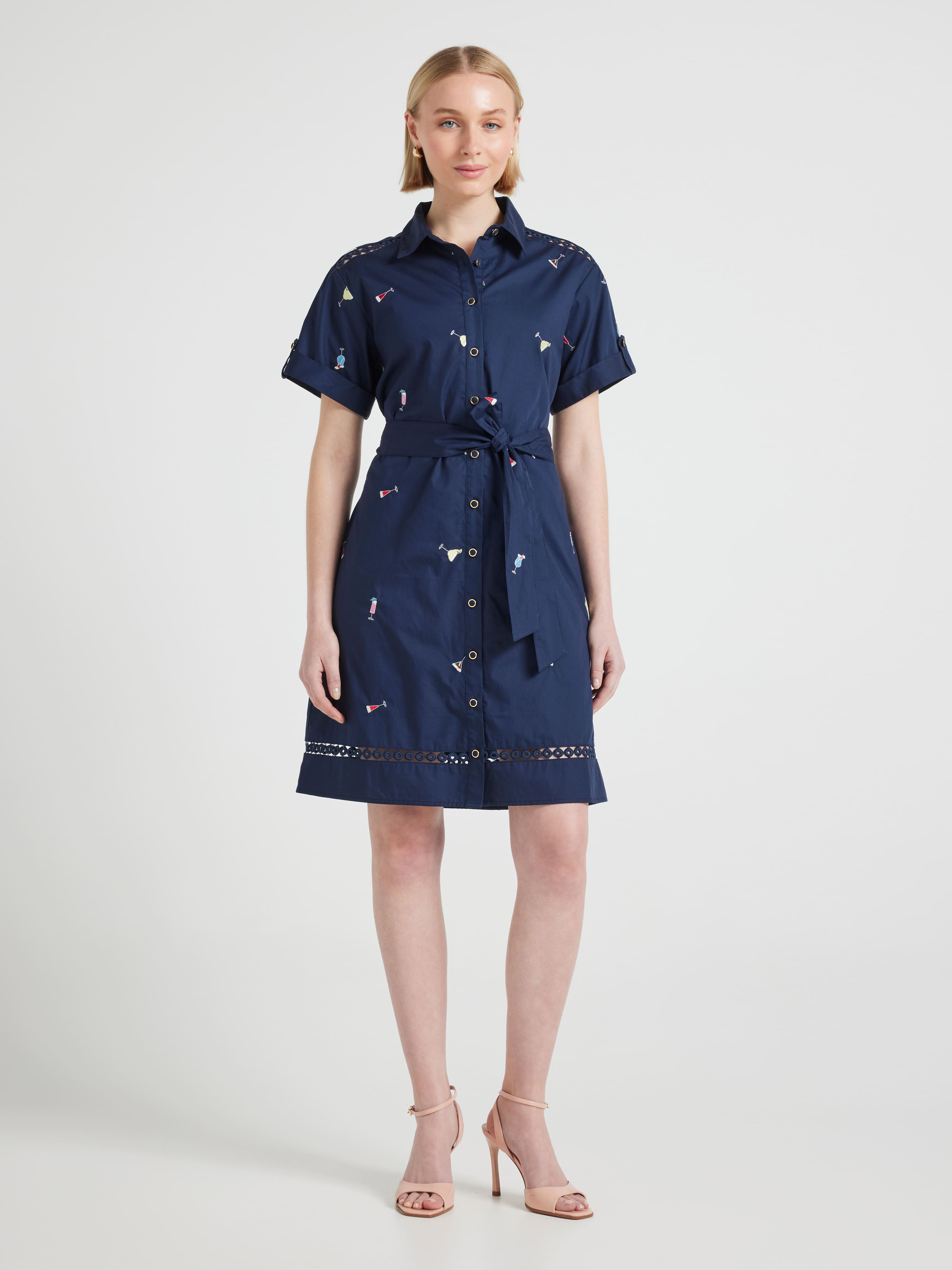 Cindy Embroidered Shirt Dress