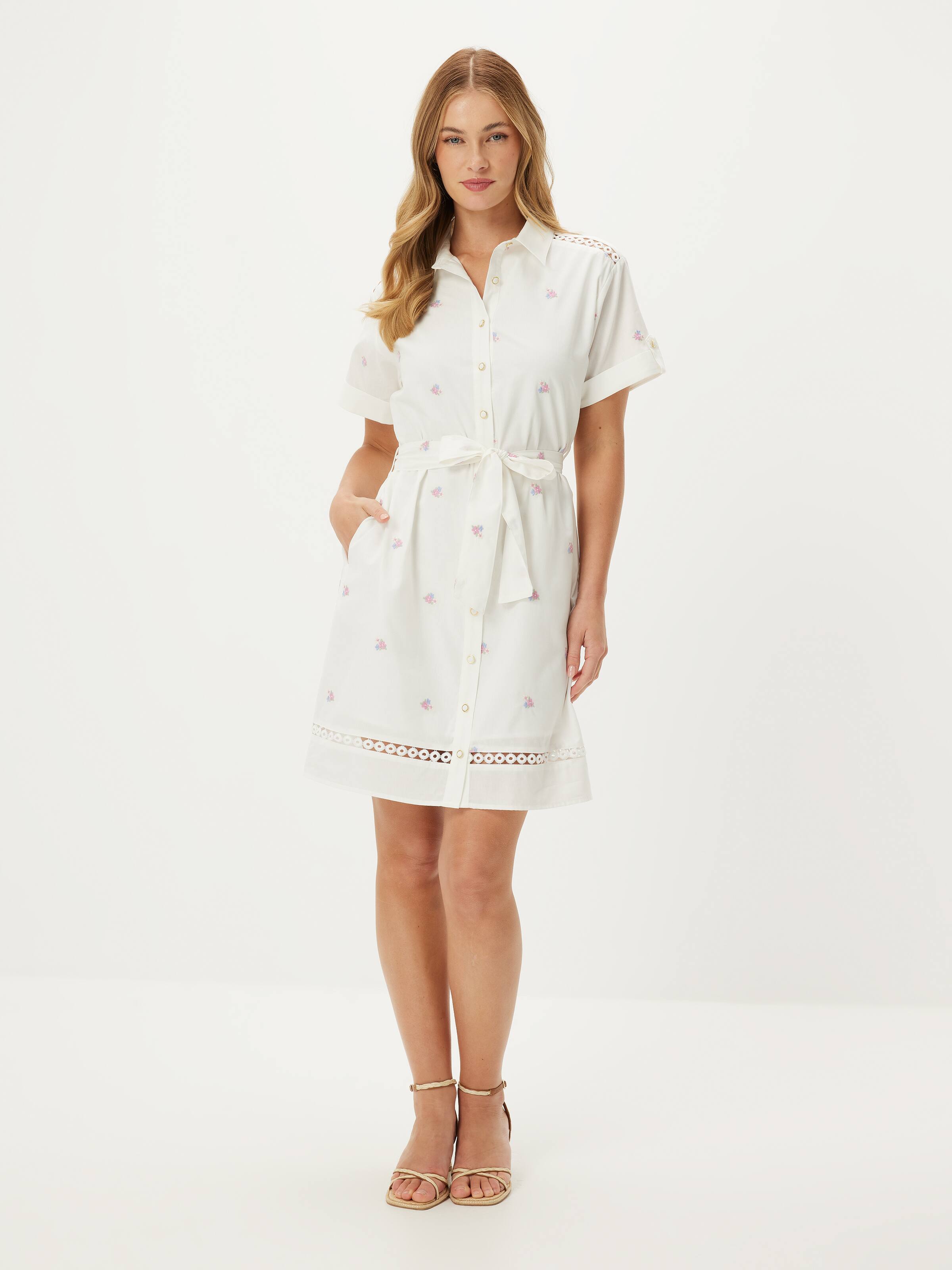 Cindy Embroidered Shirt Dress