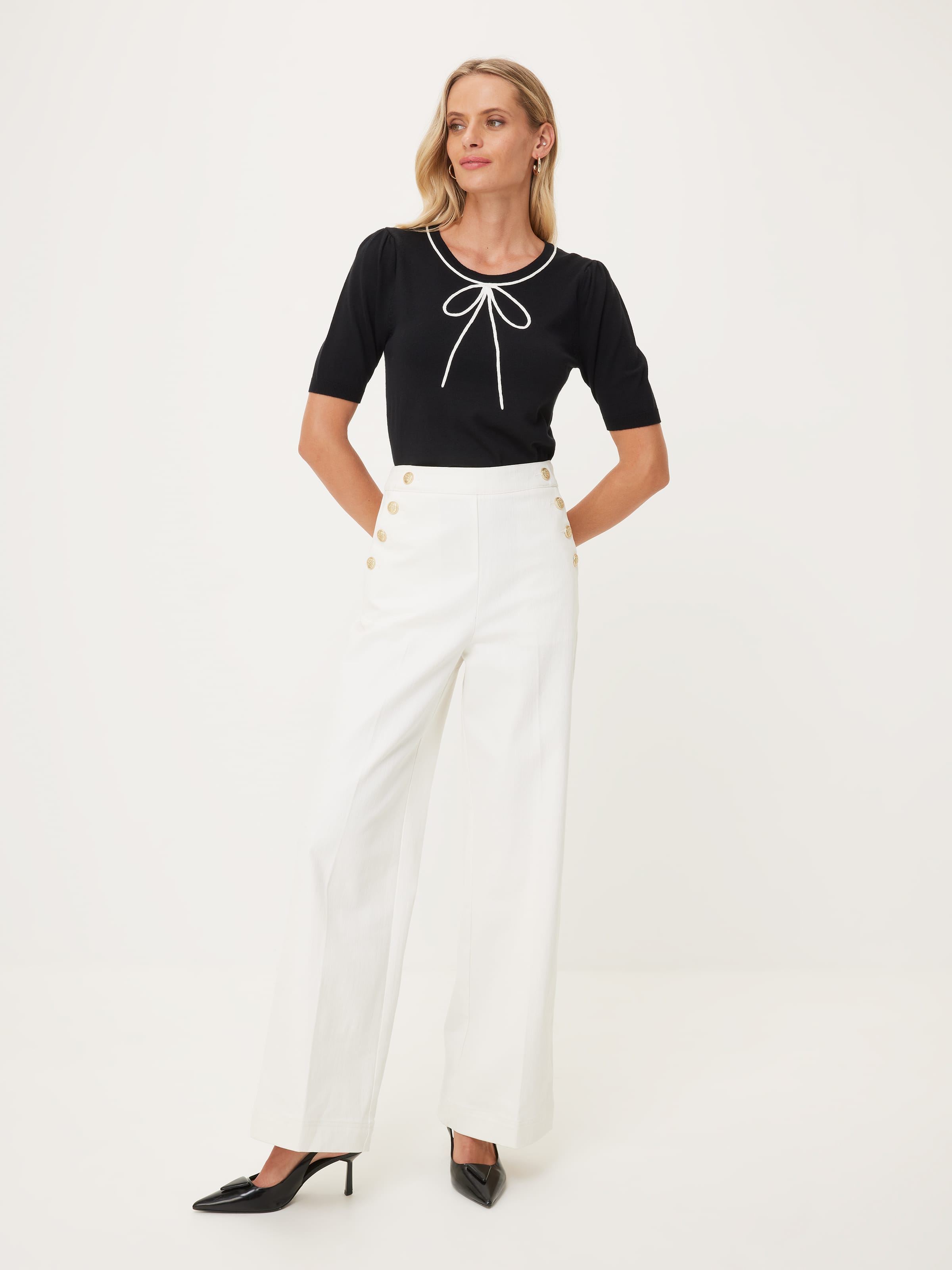 Bow Neck Novelty Knit